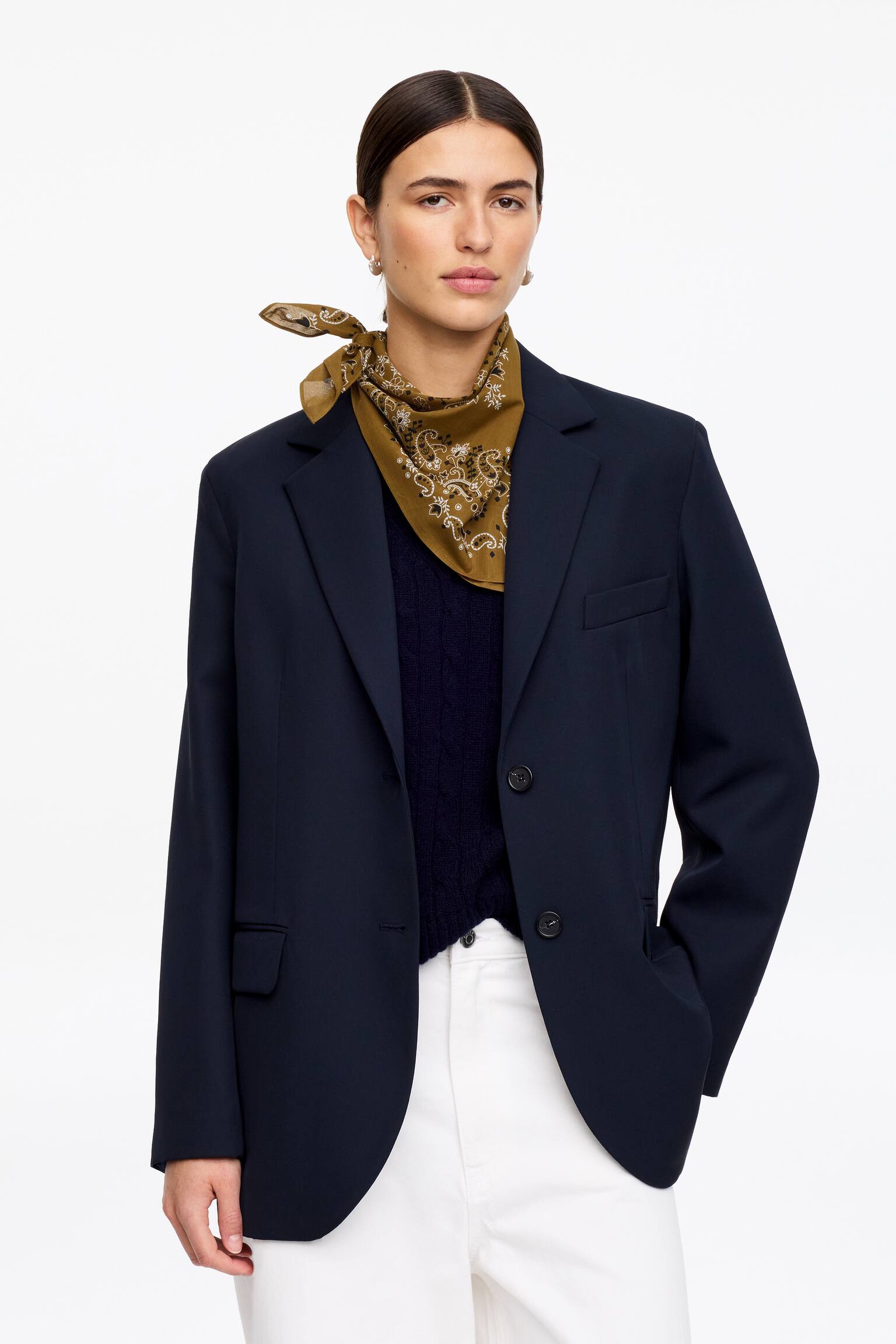 Foulard en coton - Marron/Bleu - 1