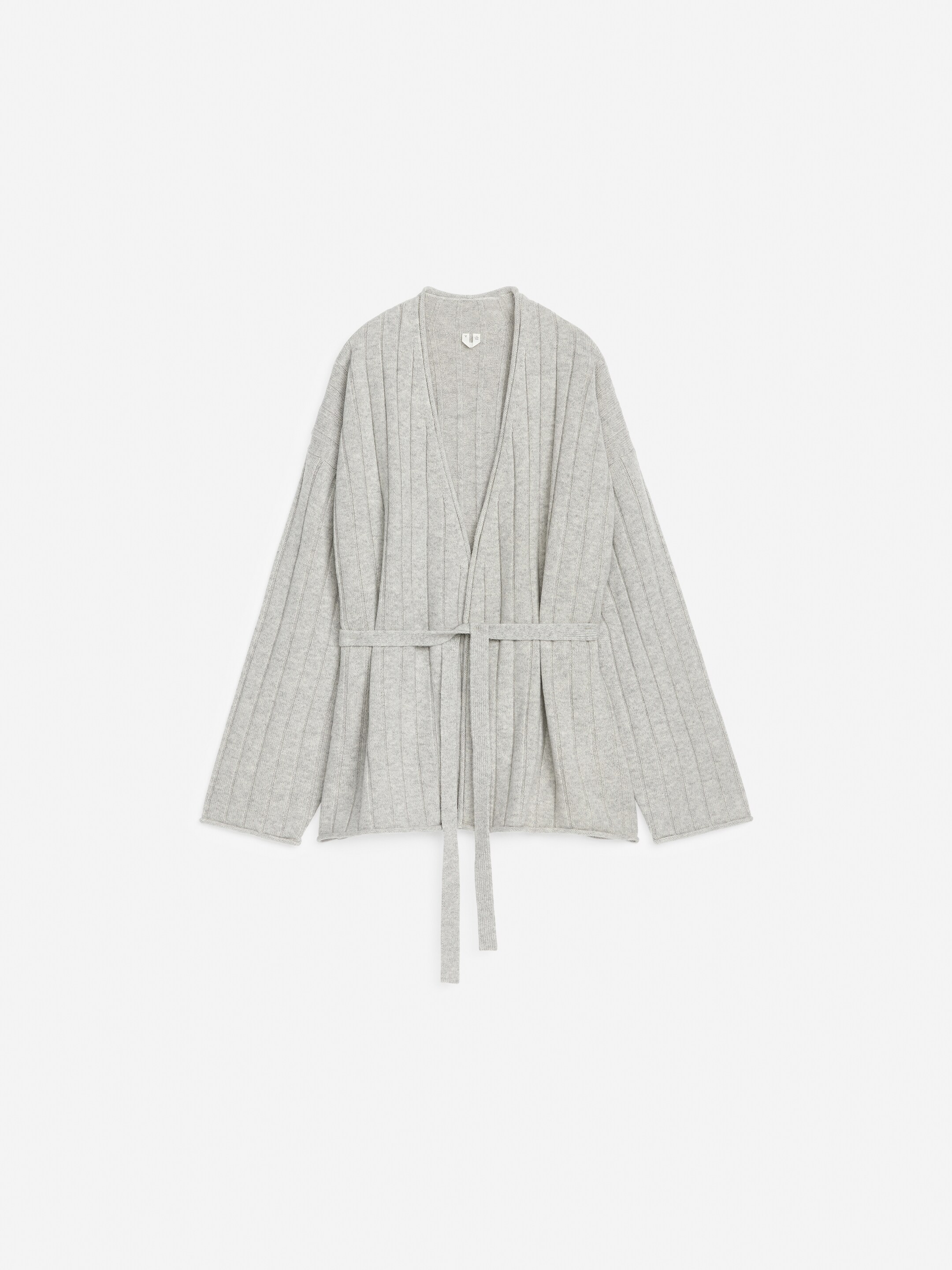 View larger image: Cashmere-Wool Belted Cardigan - Light Grey - Ladies | H&M GB 1
