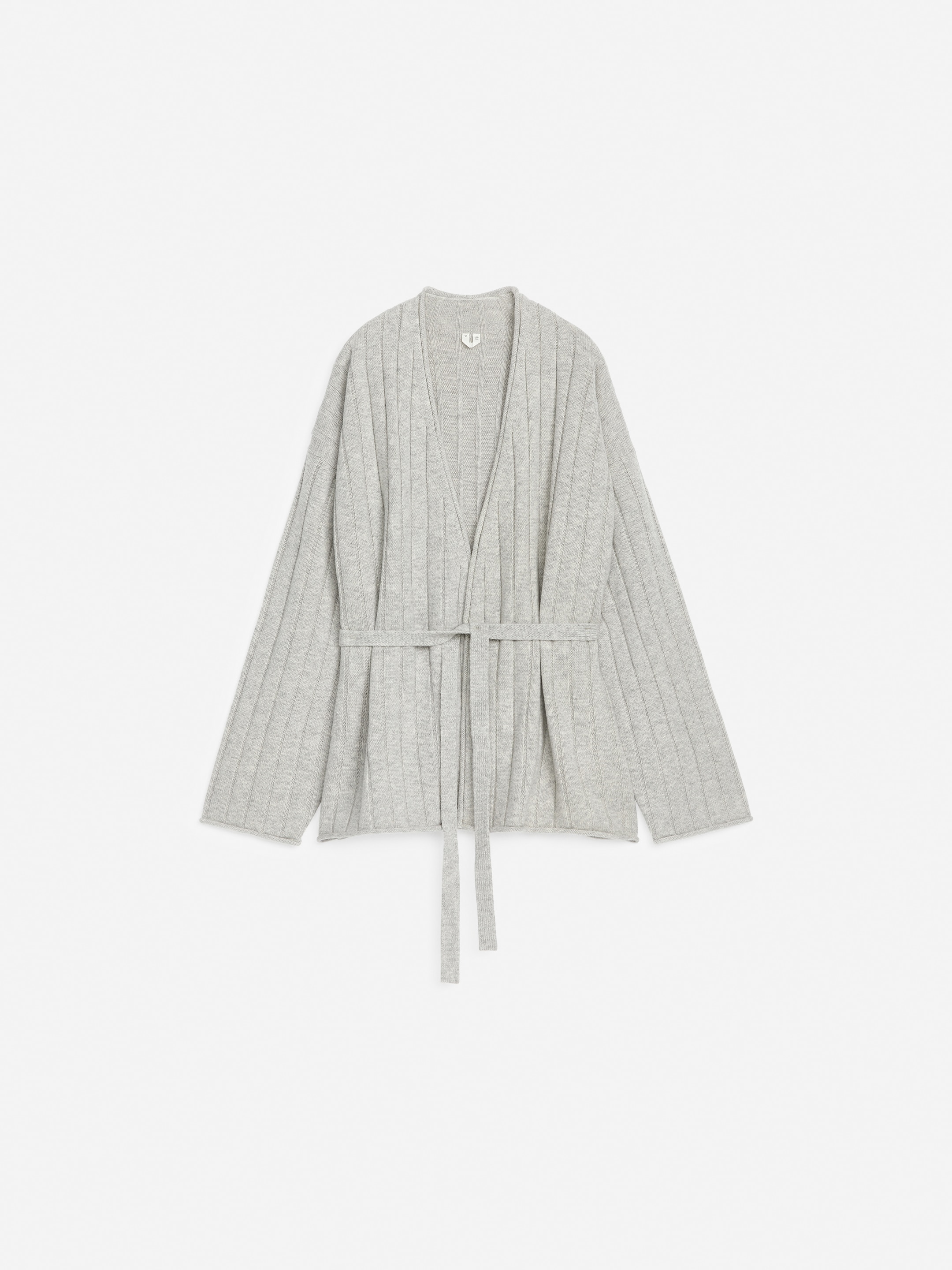 View larger image: Cashmere-Wool Belted Cardigan - Light Grey - Ladies | H&M GB 1