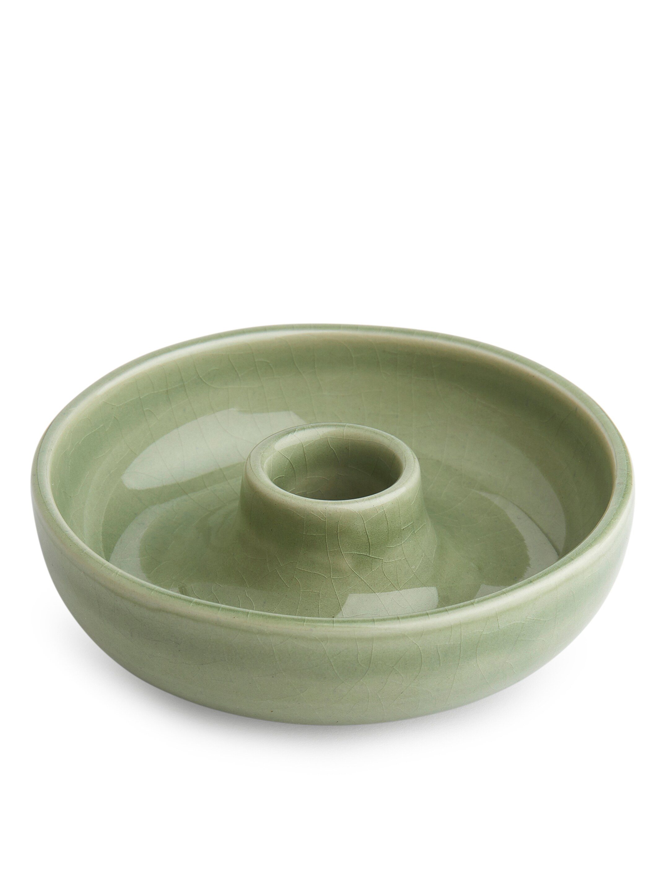Zobacz większy obraz: Stoneware Candle Holder 10.5 cm - Zielony - HOME | H&M PL 1