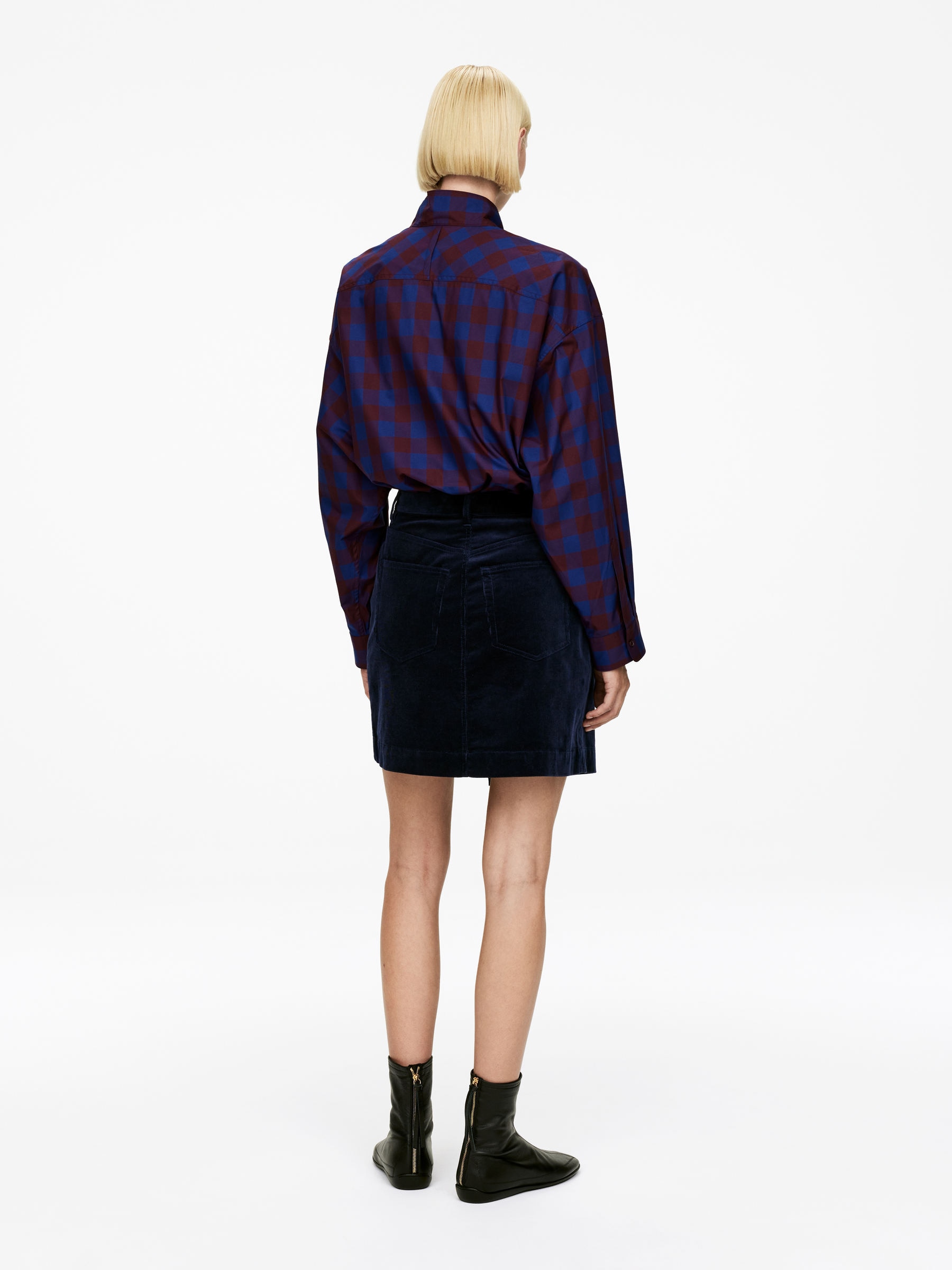 Omlottkjol i manchester - Mörkblå - Regular fit - Women - StillMedia/Lookbook - 10