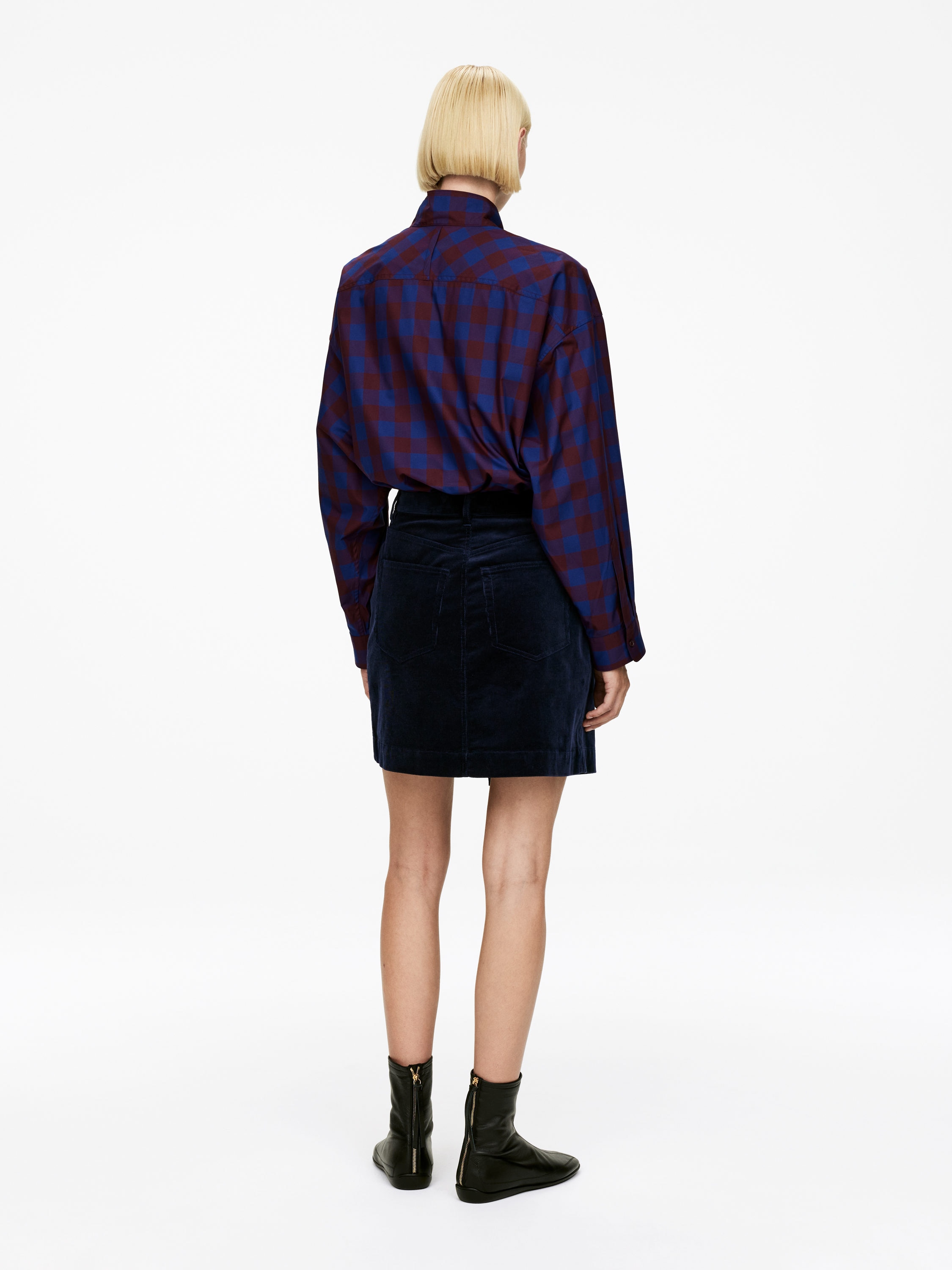 Corduroy Wrap Skirt - Dark Blue - Regular fit - Women - StillMedia/Lookbook - 10