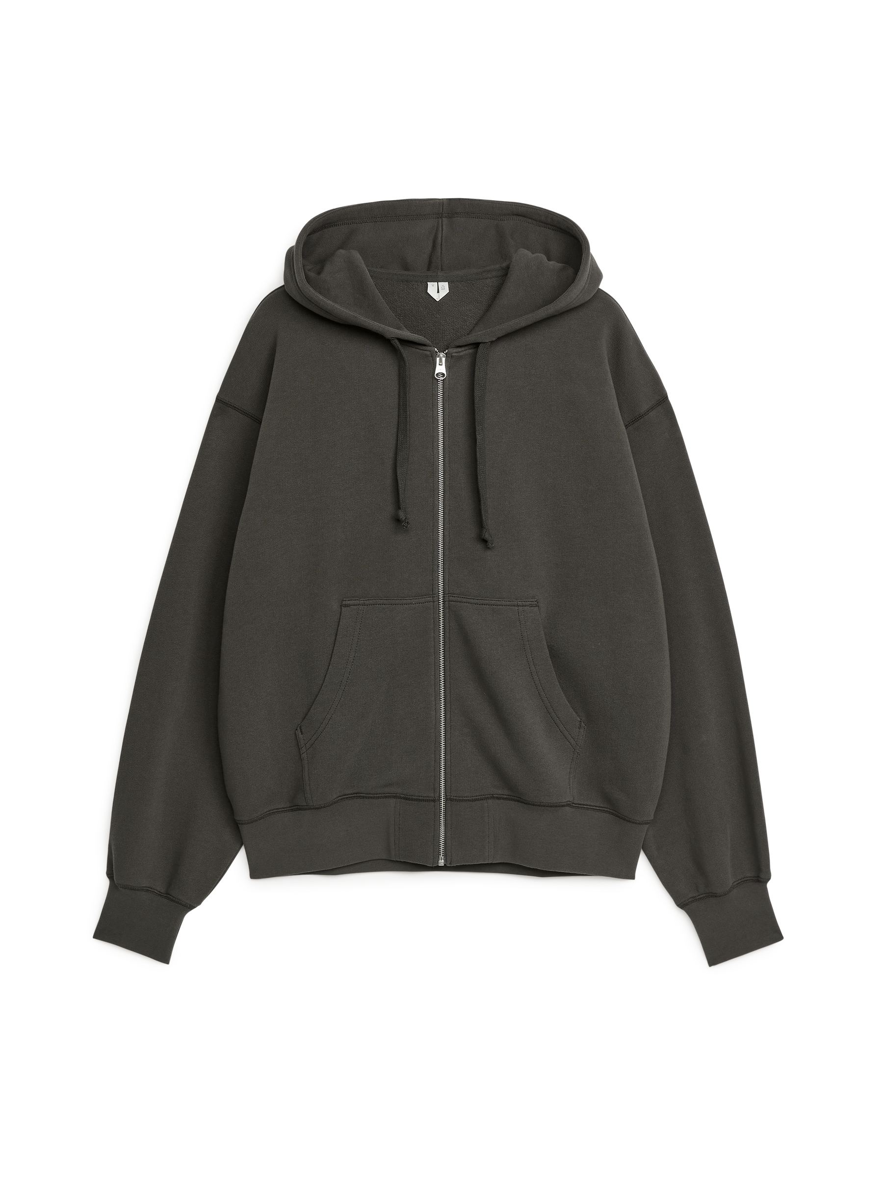 Relaxed Zip Hoodie – Washed Black – Men – ARKET NL