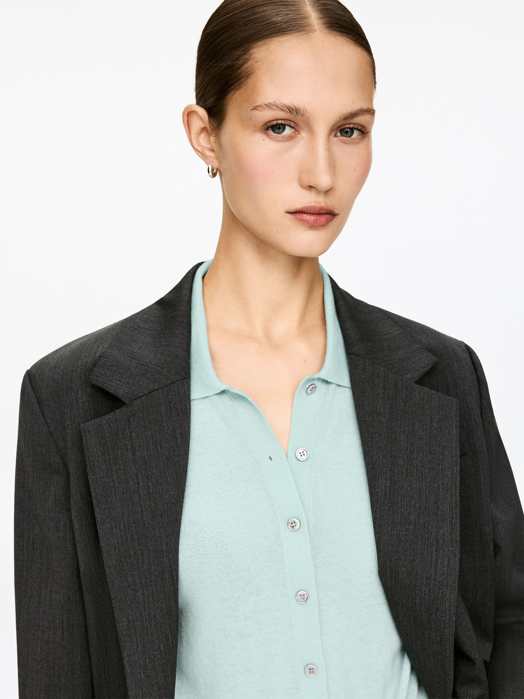 Cardigan en cachemire pur - Turquoise clair - Regular fit - Femme - StillMedia/Lookbook - 6