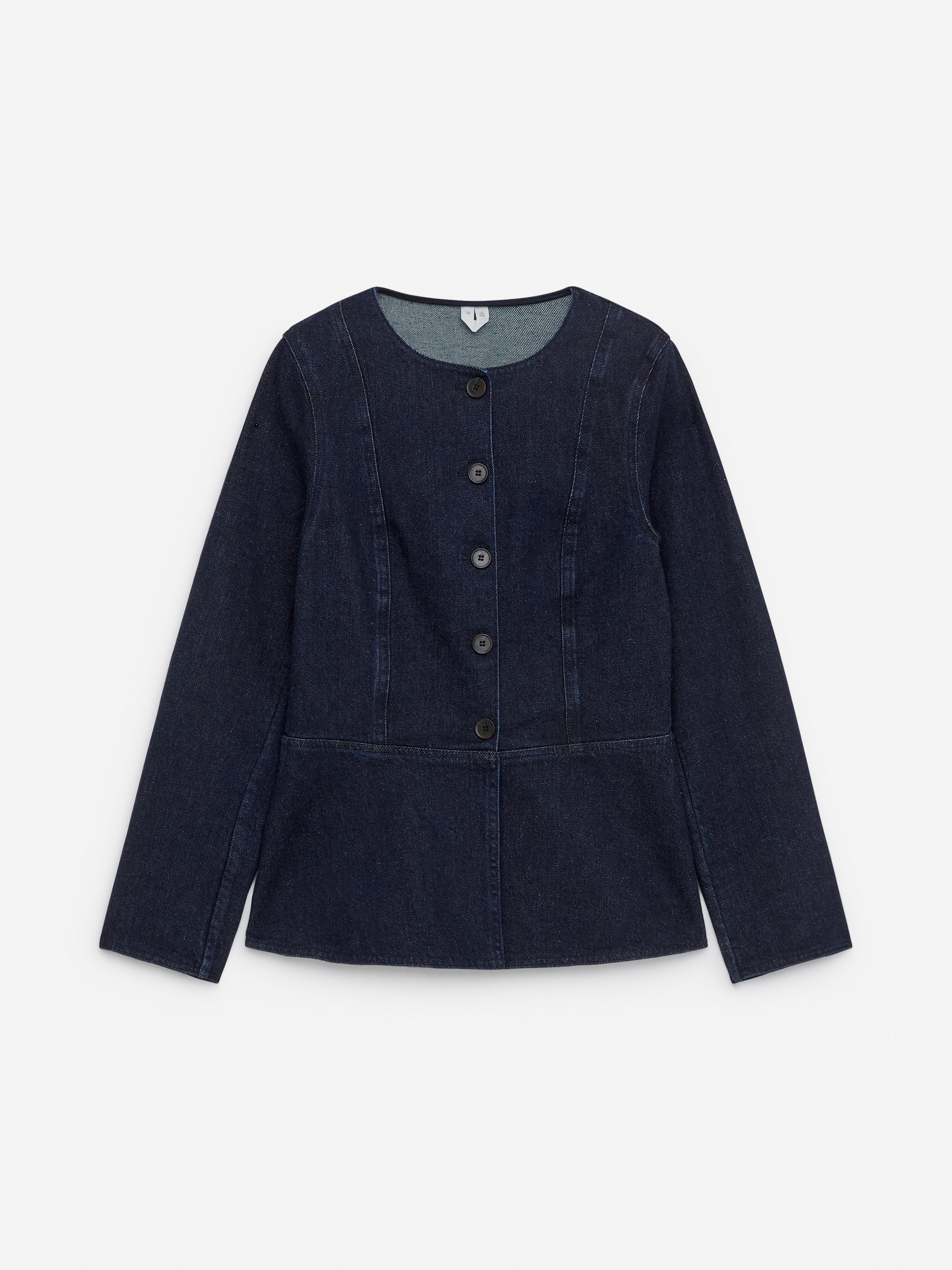 Peplum Denim Top - Dark Blue