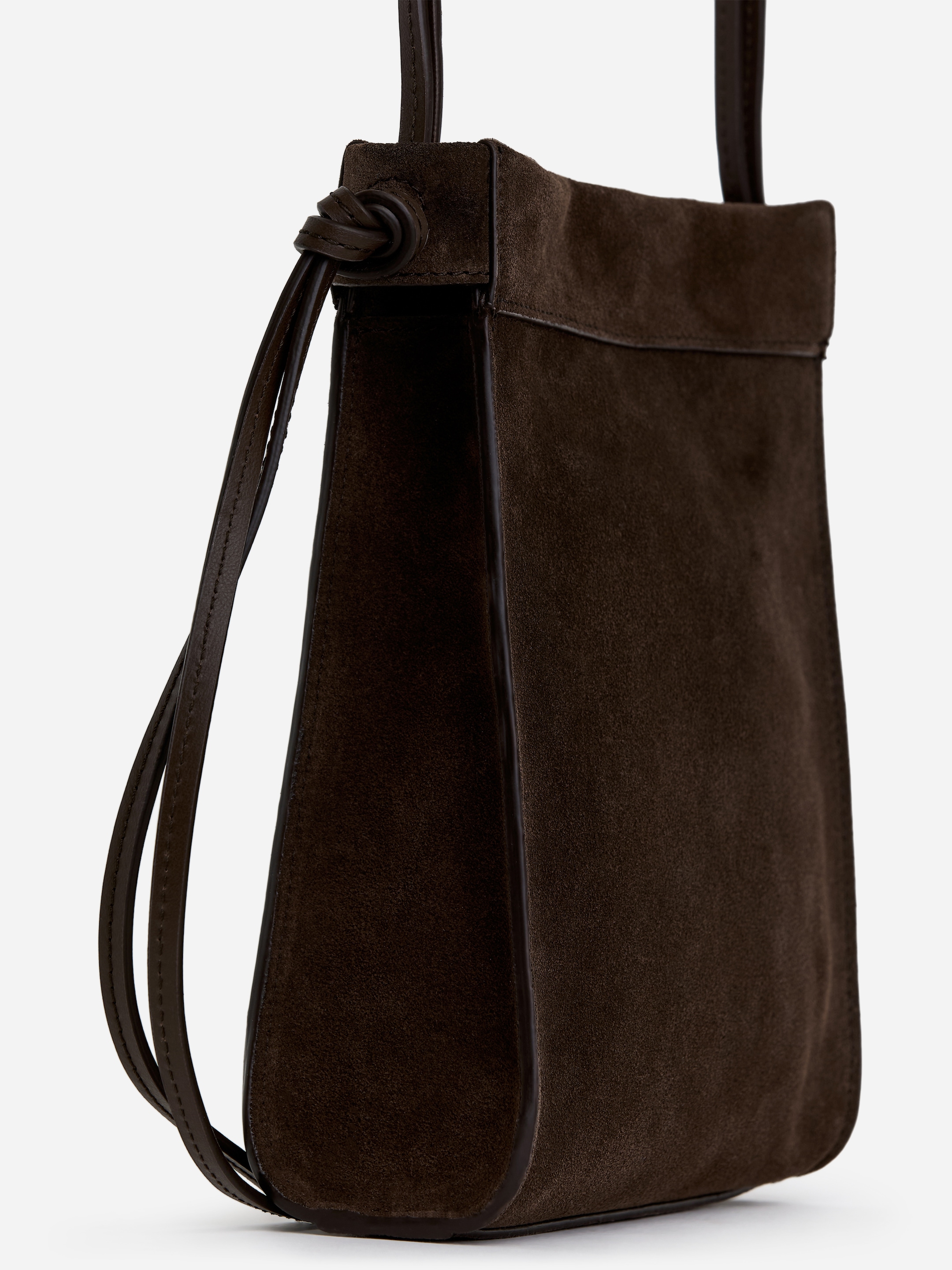 Sac bandoulière en croûte de cuir suédé - Marron foncé - Femme - StillMedia/DescriptiveStillLife - 3