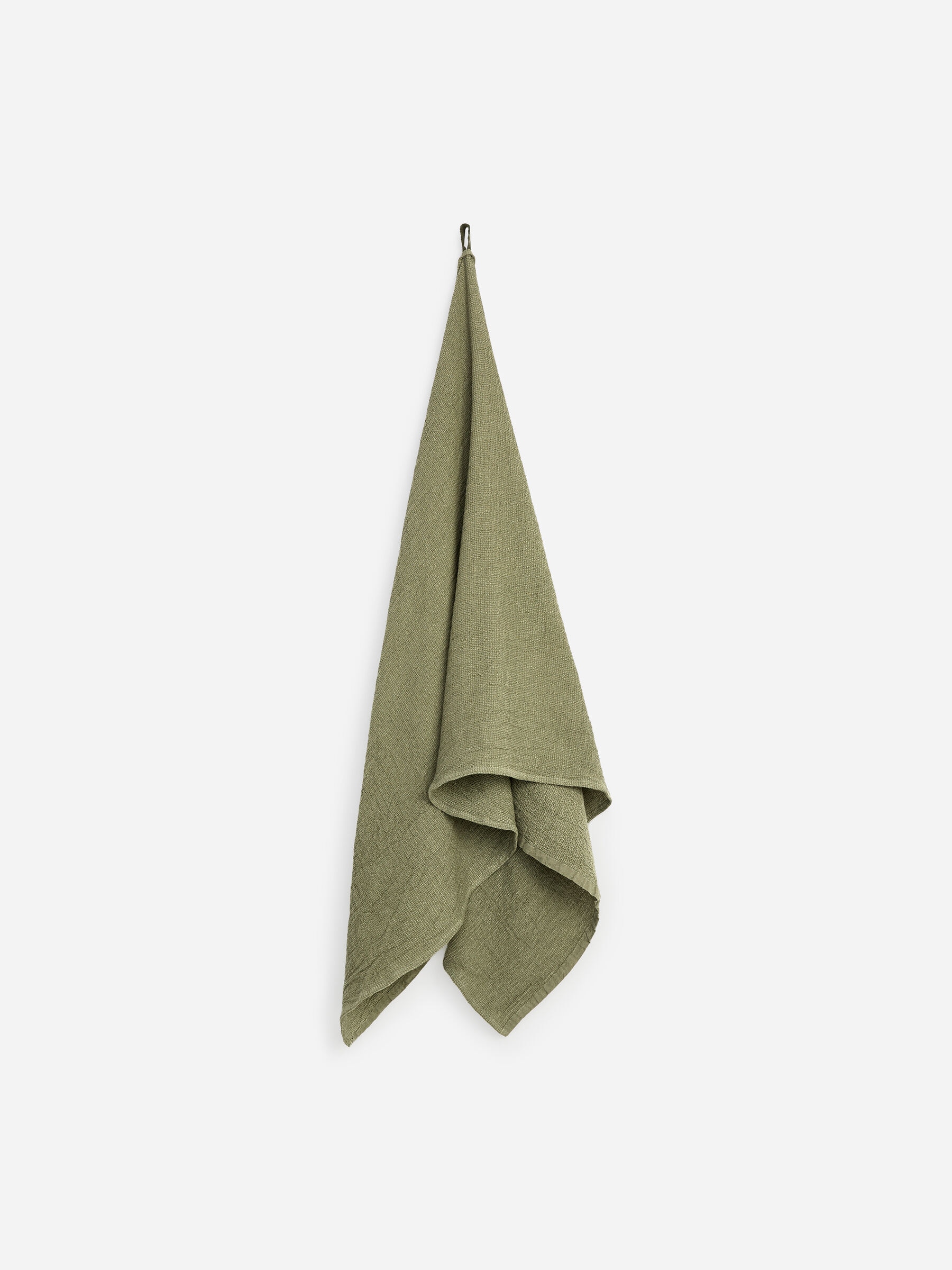 Cotton Waffle Towel 70 x 140 cm-#686B59-19767
