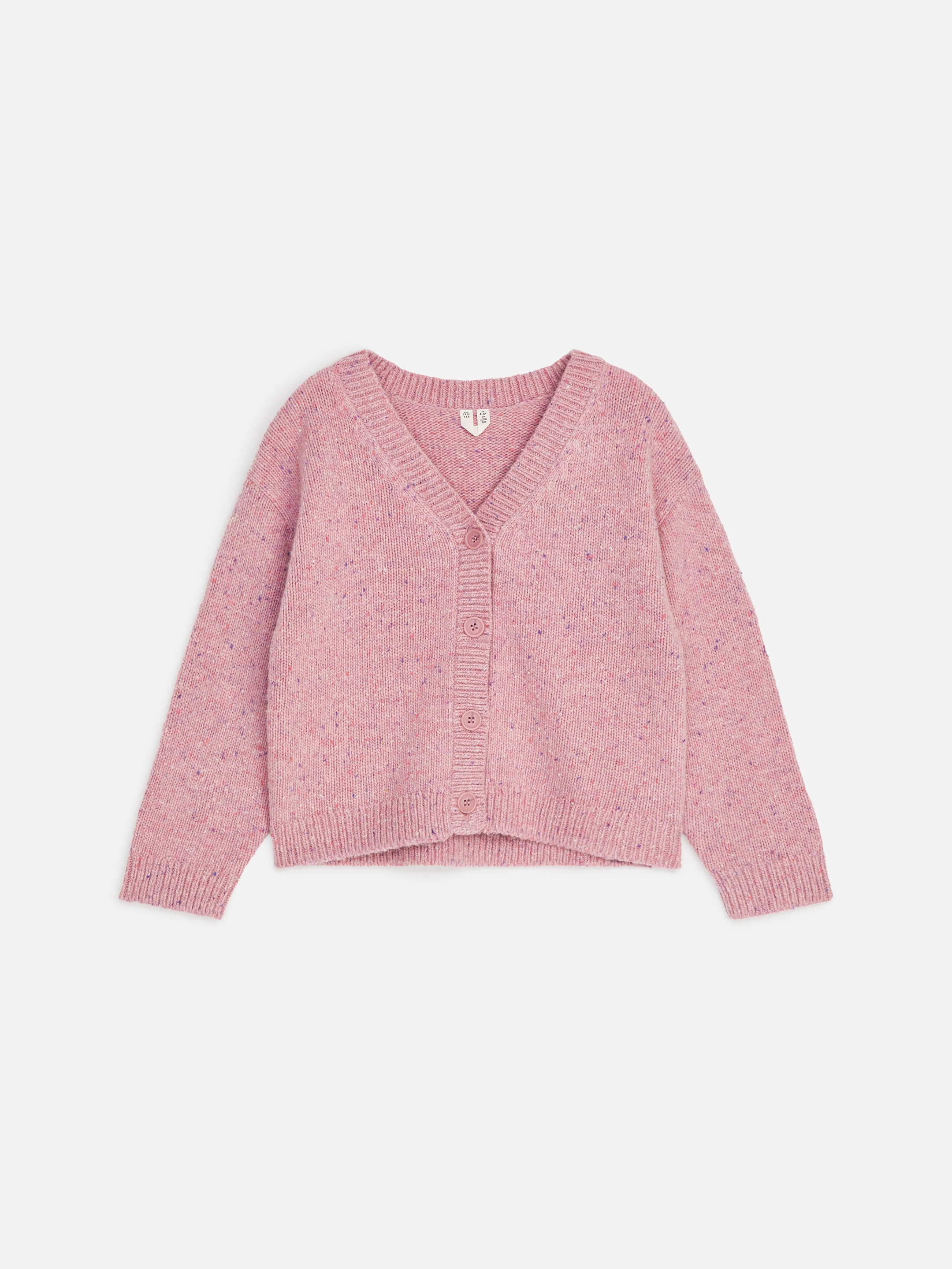Knitted V-Neck Cardigan-Pink-21155