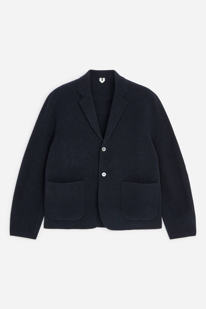 Boiled Wool Blazer - Dark Blue - 1