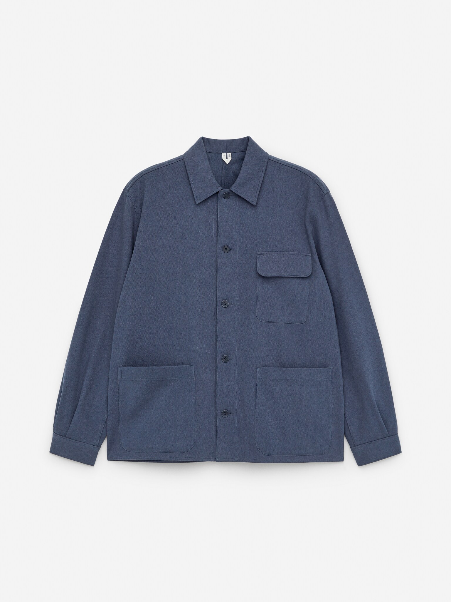 Surchemise en coton et lin - Bleu