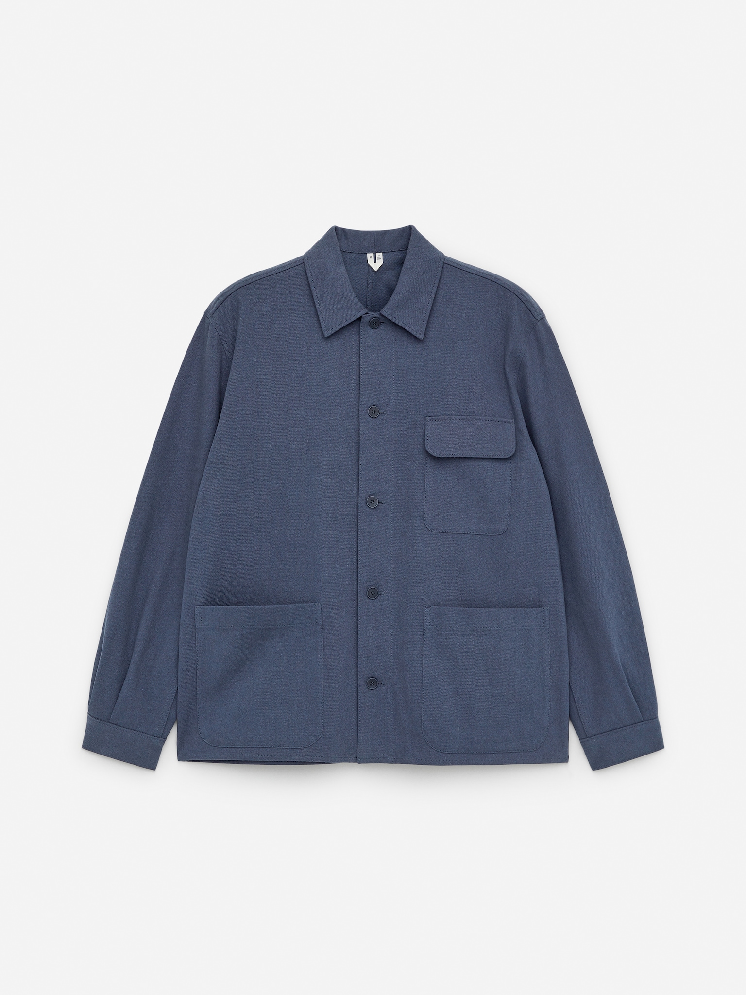 Surchemise en coton et lin - Bleu