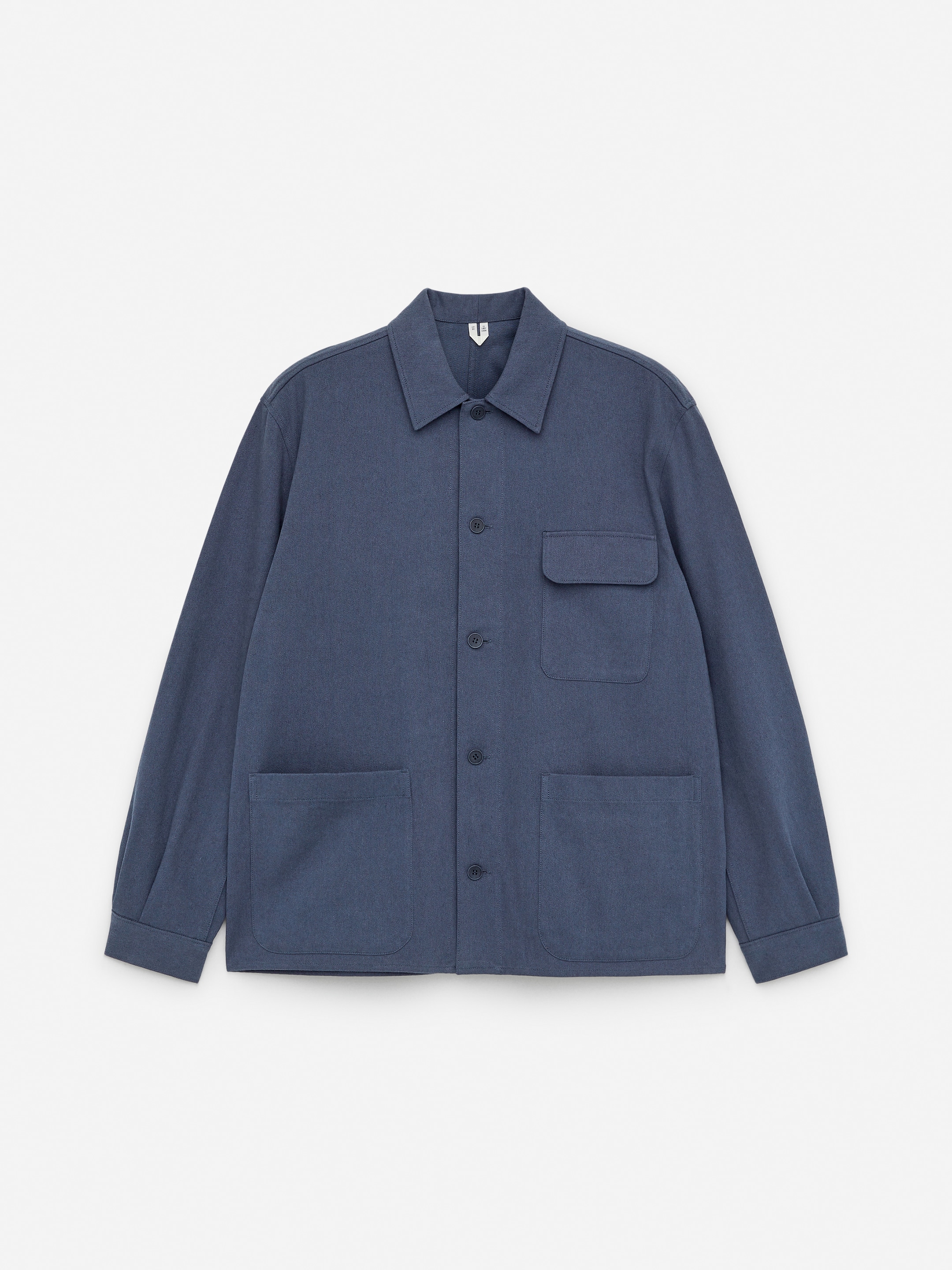 View larger image: Cotton/Linen Overshirt - Blue - Men | H&M GB 1