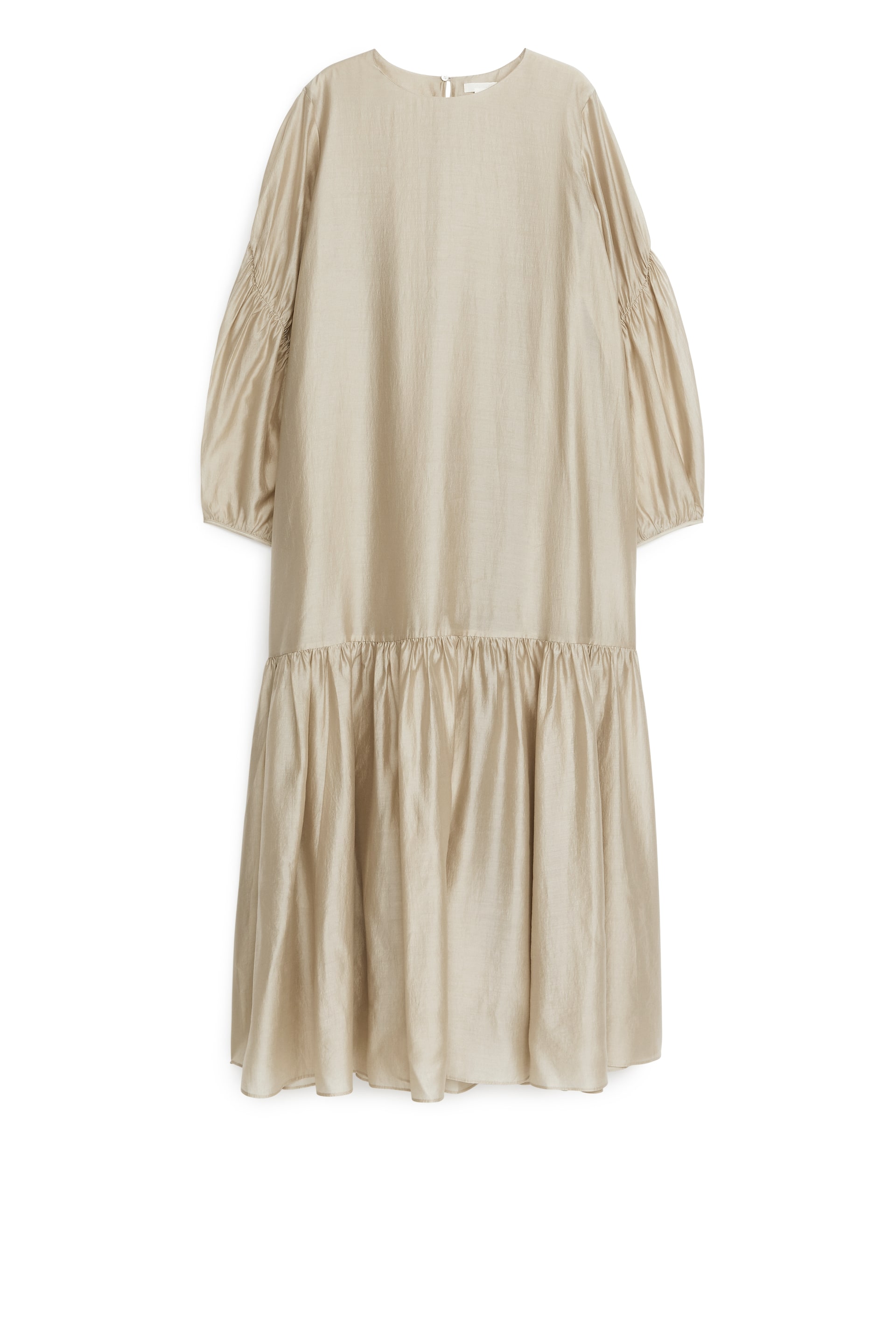 Grotere afbeelding bekijken: Doorschijnende maxi-jurk - Beige - DAMES | H&M NL 1
