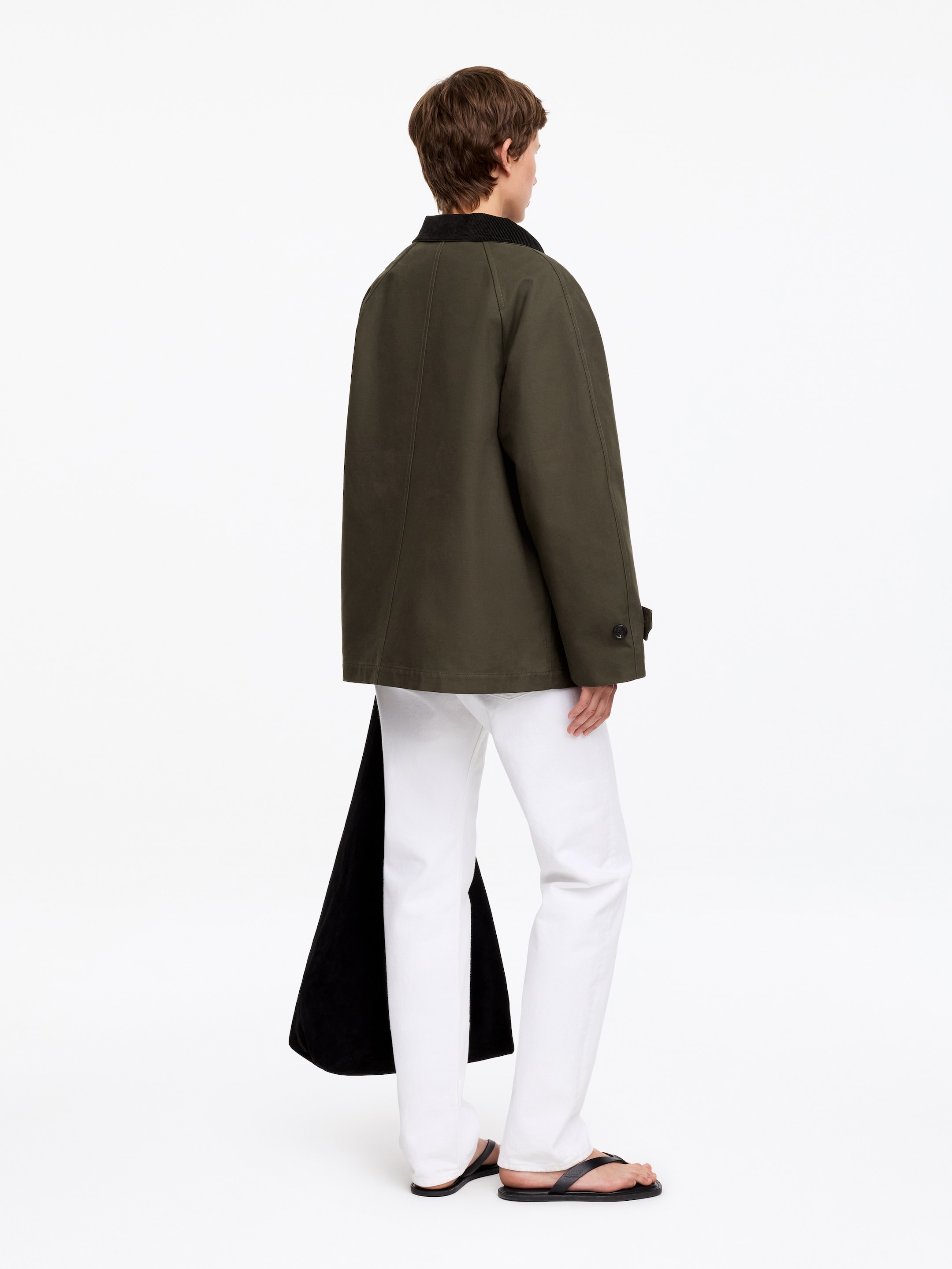 Relaxed Cotton Jacket - Khaki Green - Relaxed fit - women - StillMedia/Lookbook - 5
