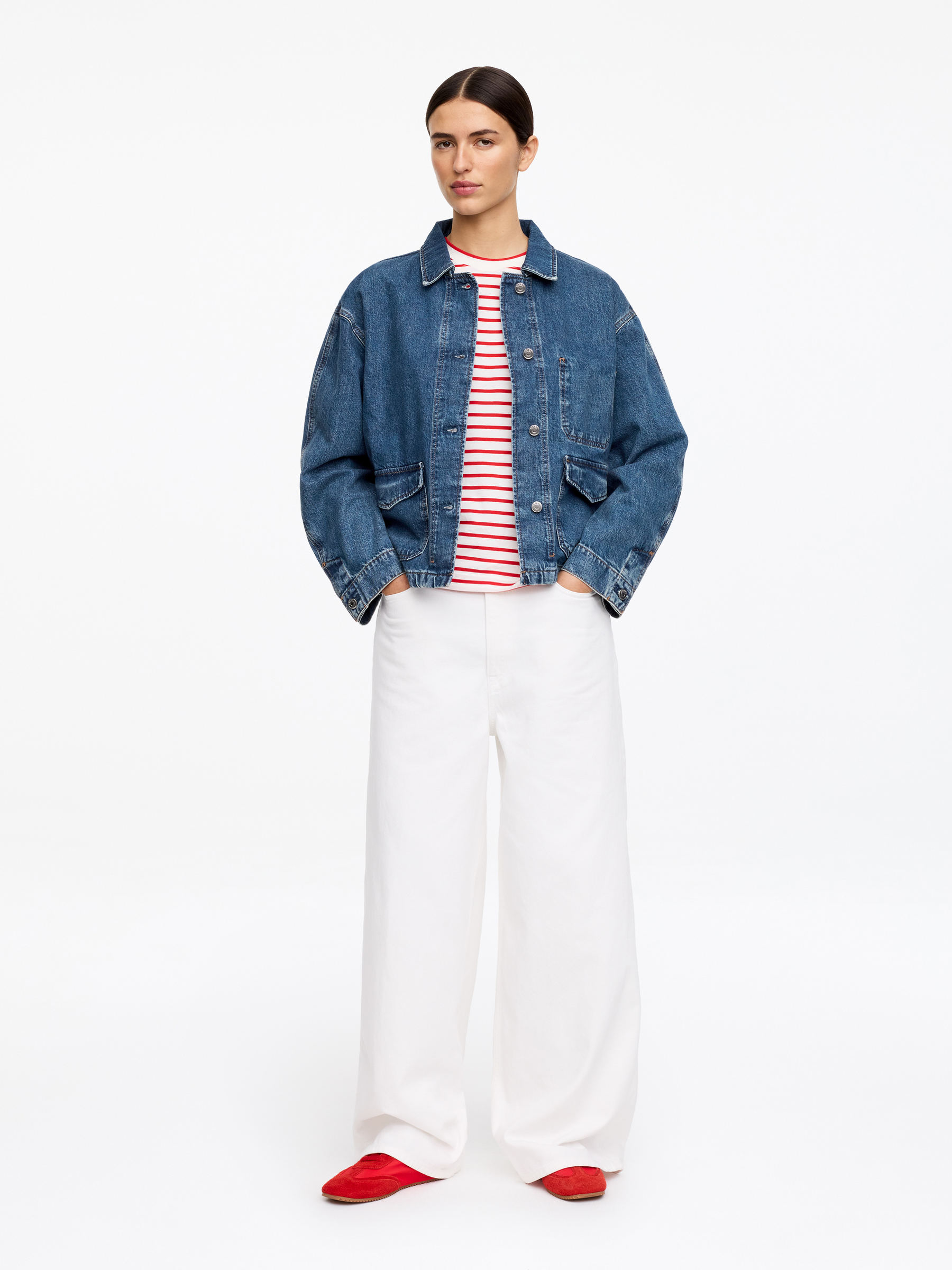 Kastiges Overshirt aus Denim-#3E64A7-18530