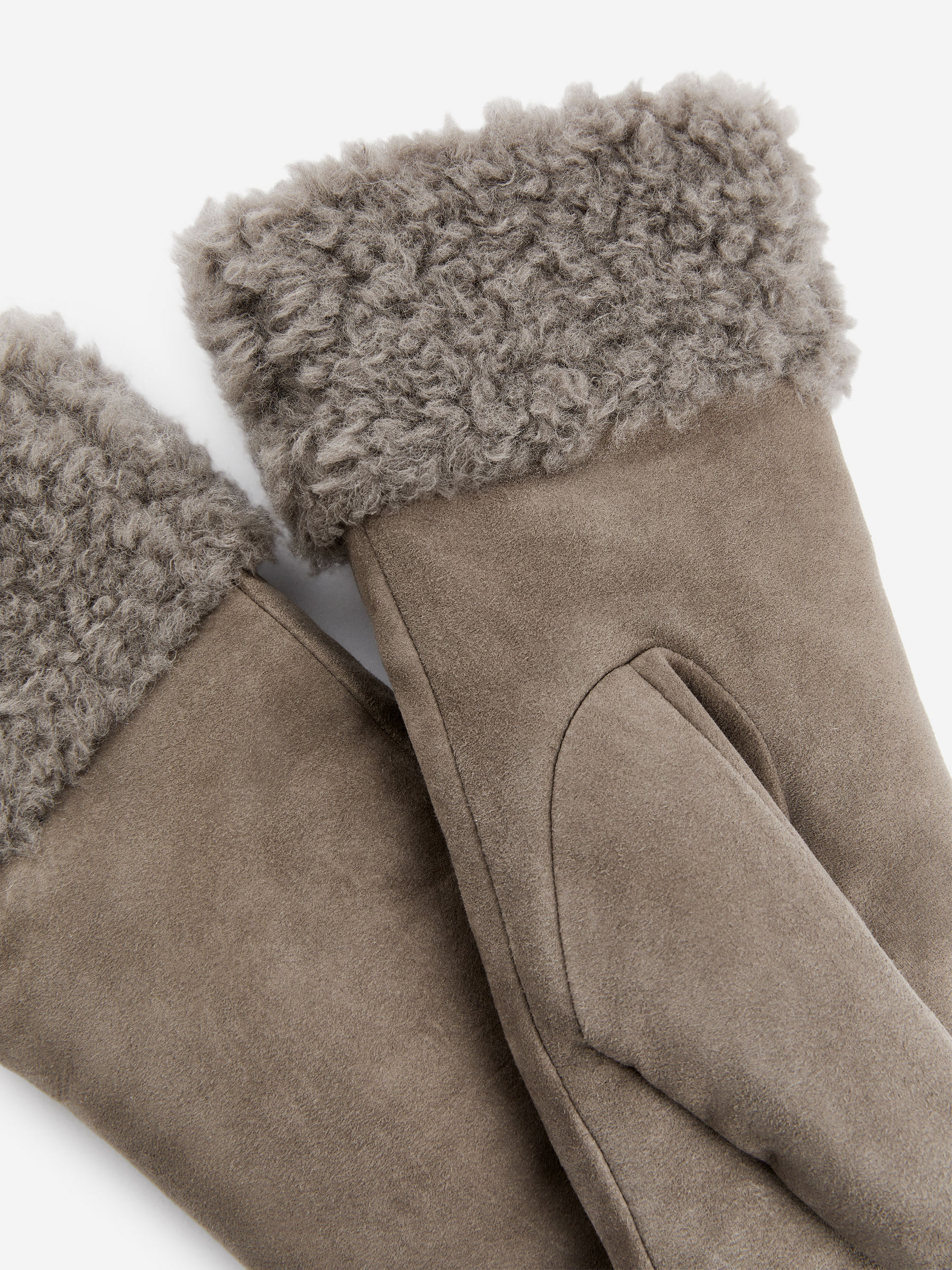 Lined Suede Mittens - Mole - Women - StillMedia/DescriptiveDetail - 2