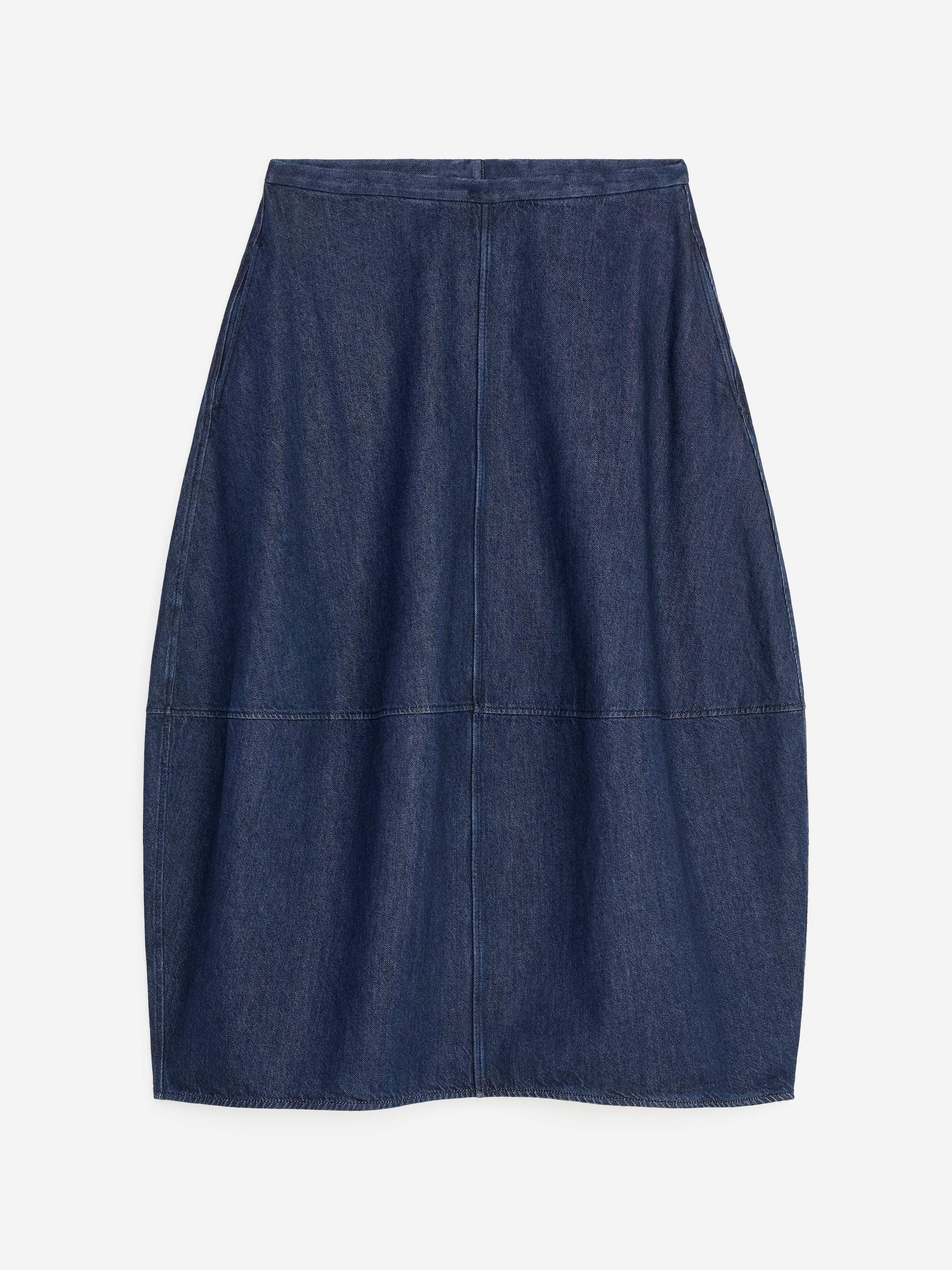 Barrel Denim Skirt-Blue-19226