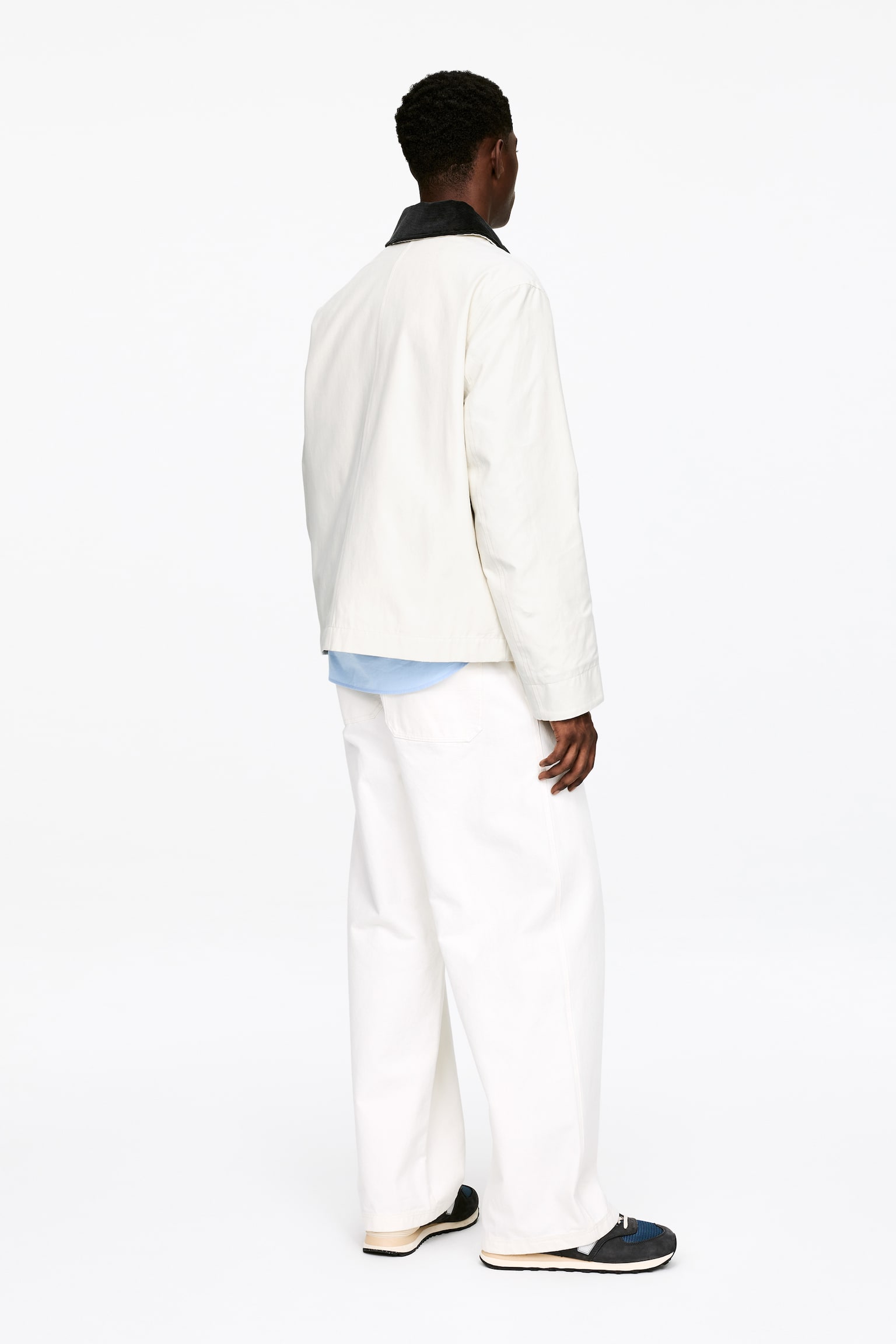 Gewaxt jack van nylon en katoen - Lichtbeige/Zwart - 8