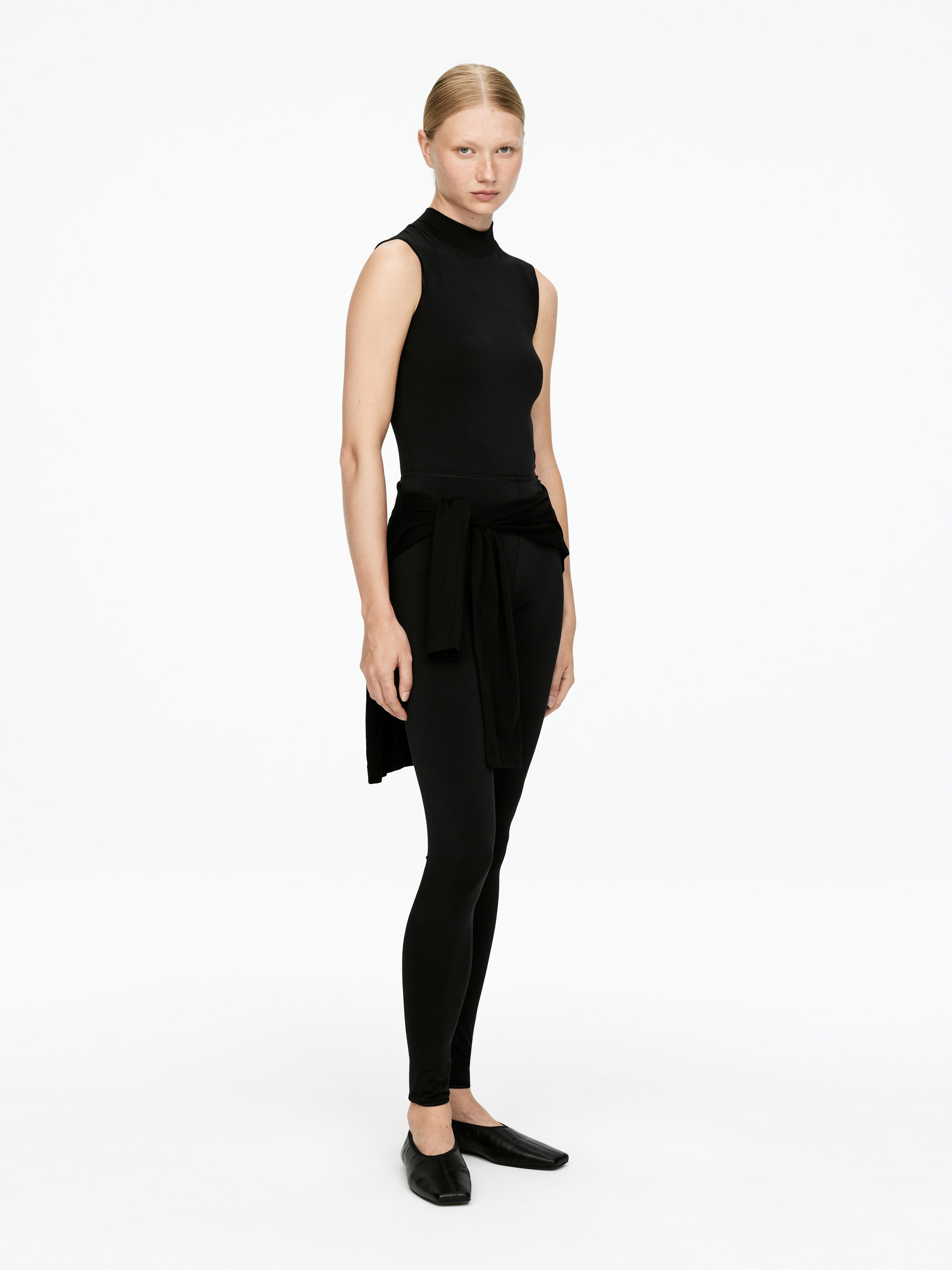 Stretch Mock-Neck Bodysuit - Black - Slim fit - Women - StillMedia/Lookbook - 5