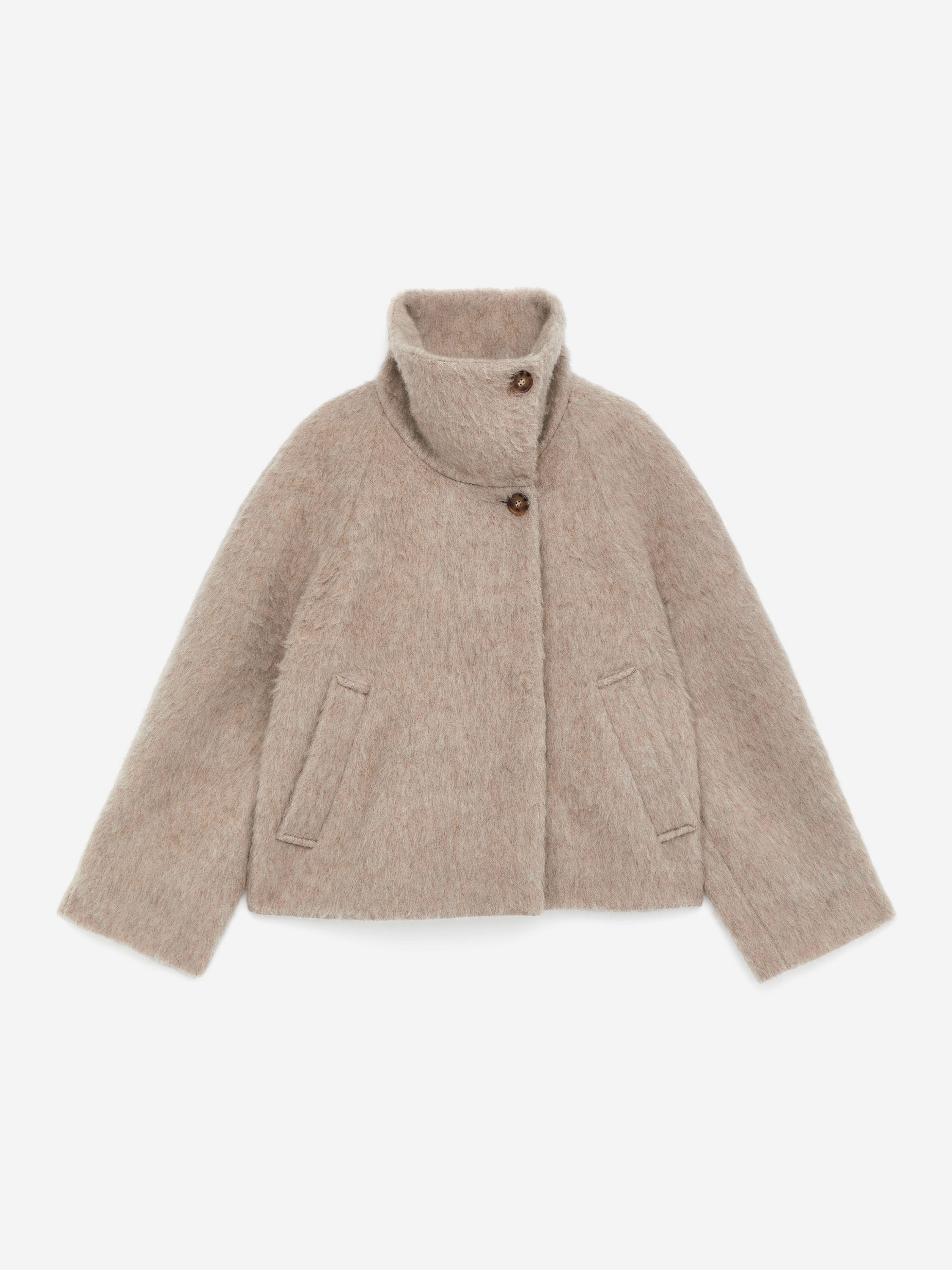 Funnel-Neck Wool-Alpaca Blend Jacket - Mole - Regular fit - Women - StillMedia/DescriptiveStillLife - 3