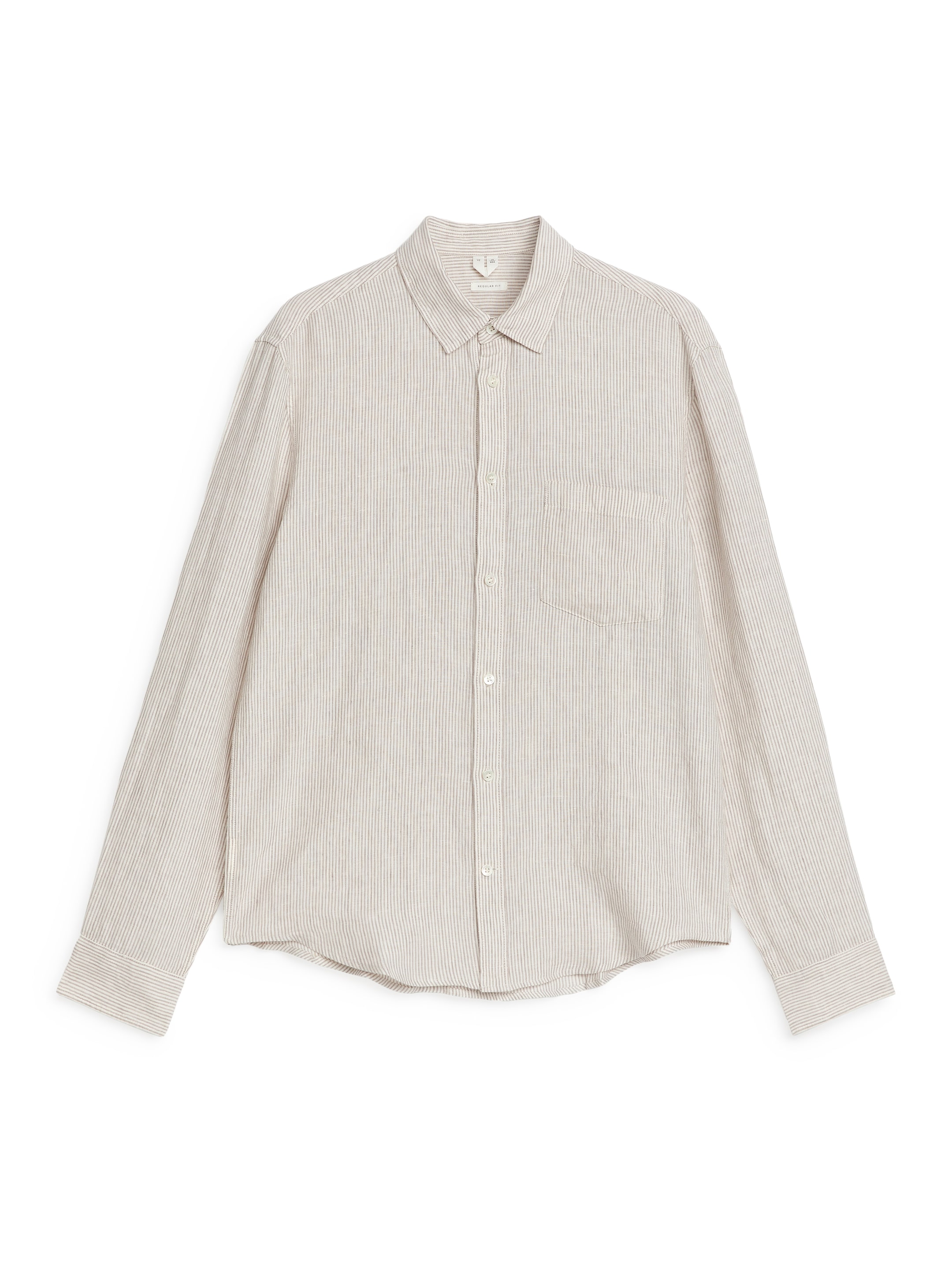 Agrandir l'image: Chemise en lin de coupe classique - Blanc/Taupe - HOMME | H&M BE 1