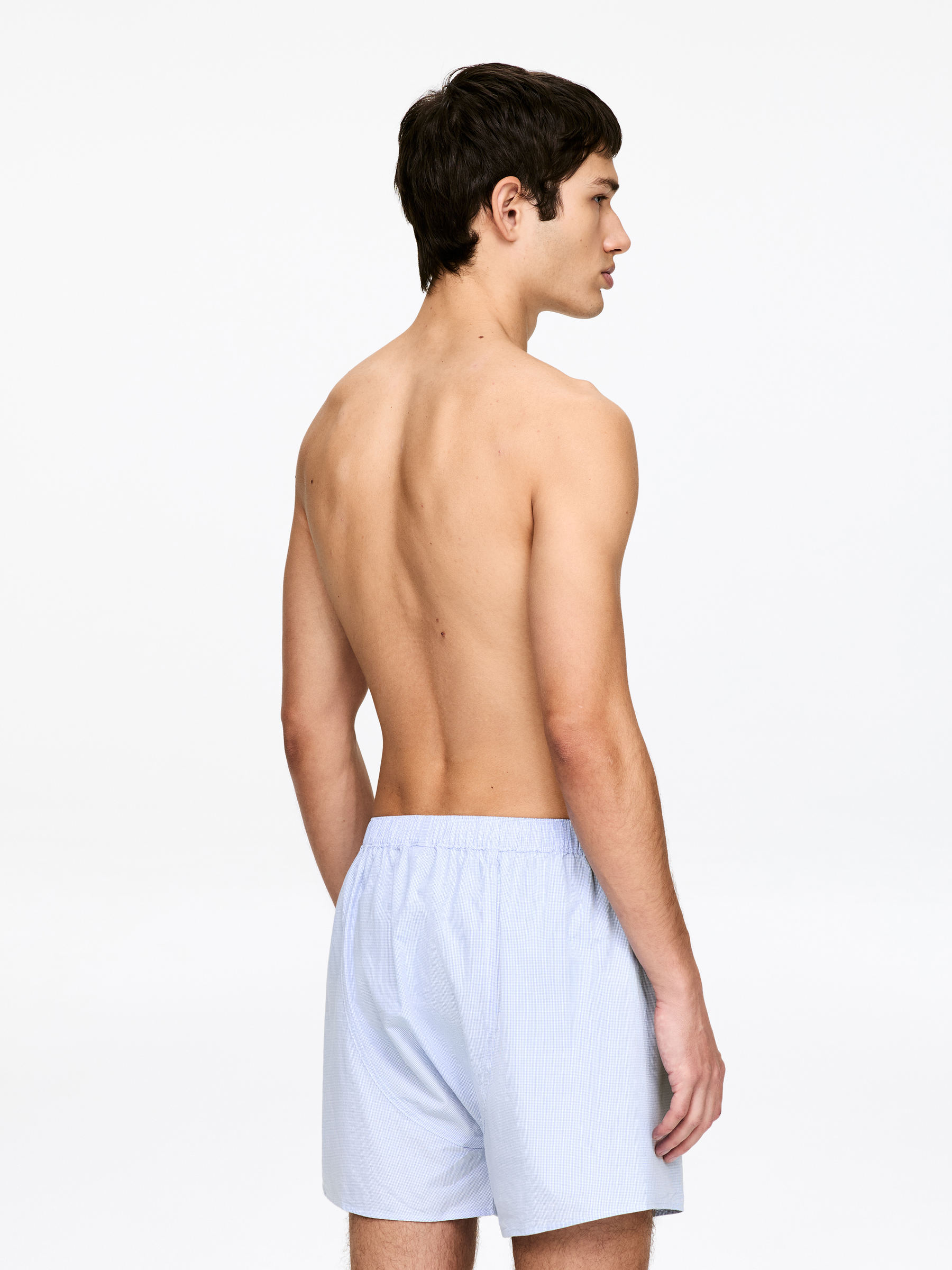 Woven Boxers, Set of 2 - Light Blue/Mini check - Regular fit - Men - StillMedia/Lookbook - 4
