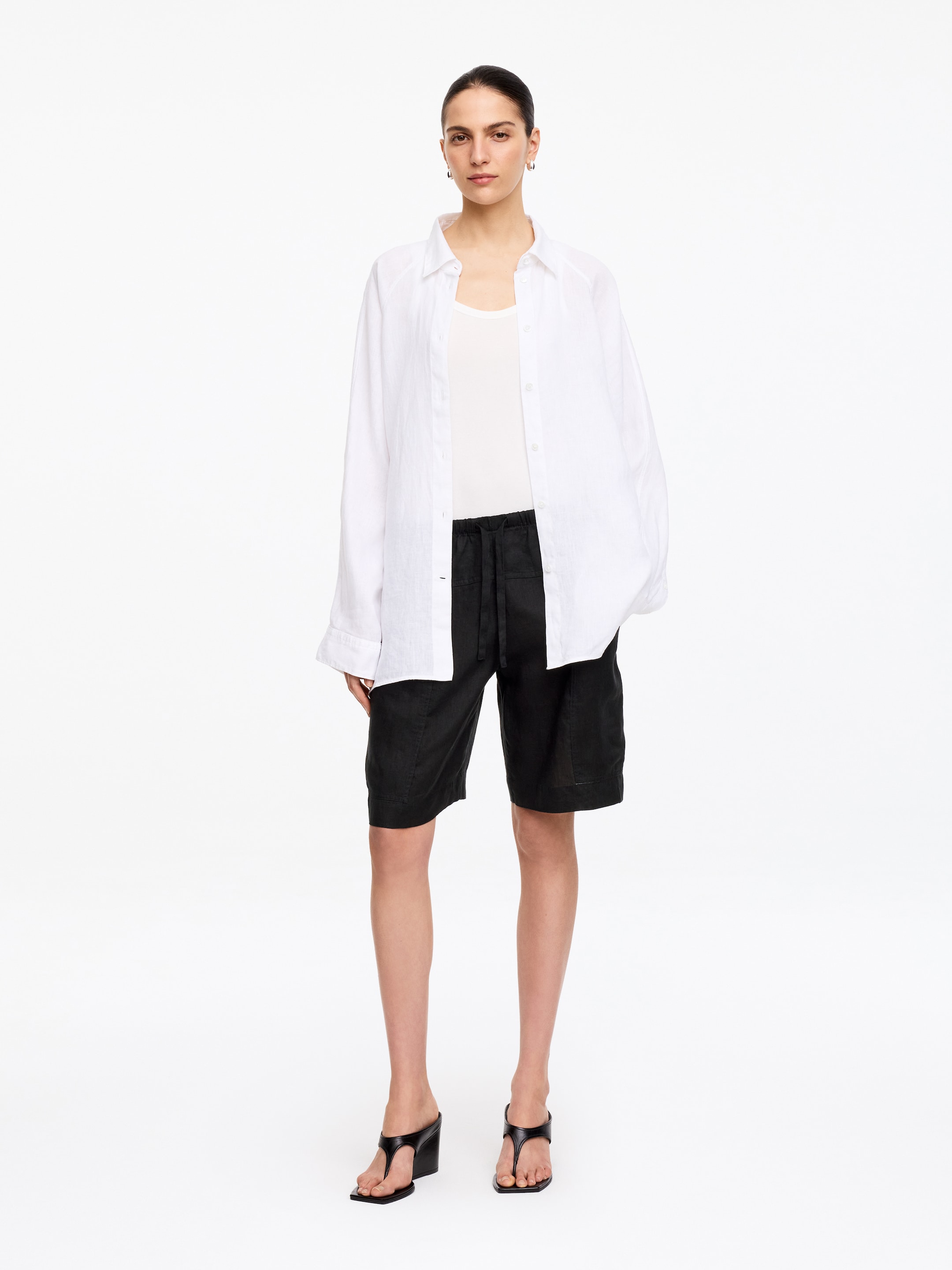 Linen Shorts-#272627-18761