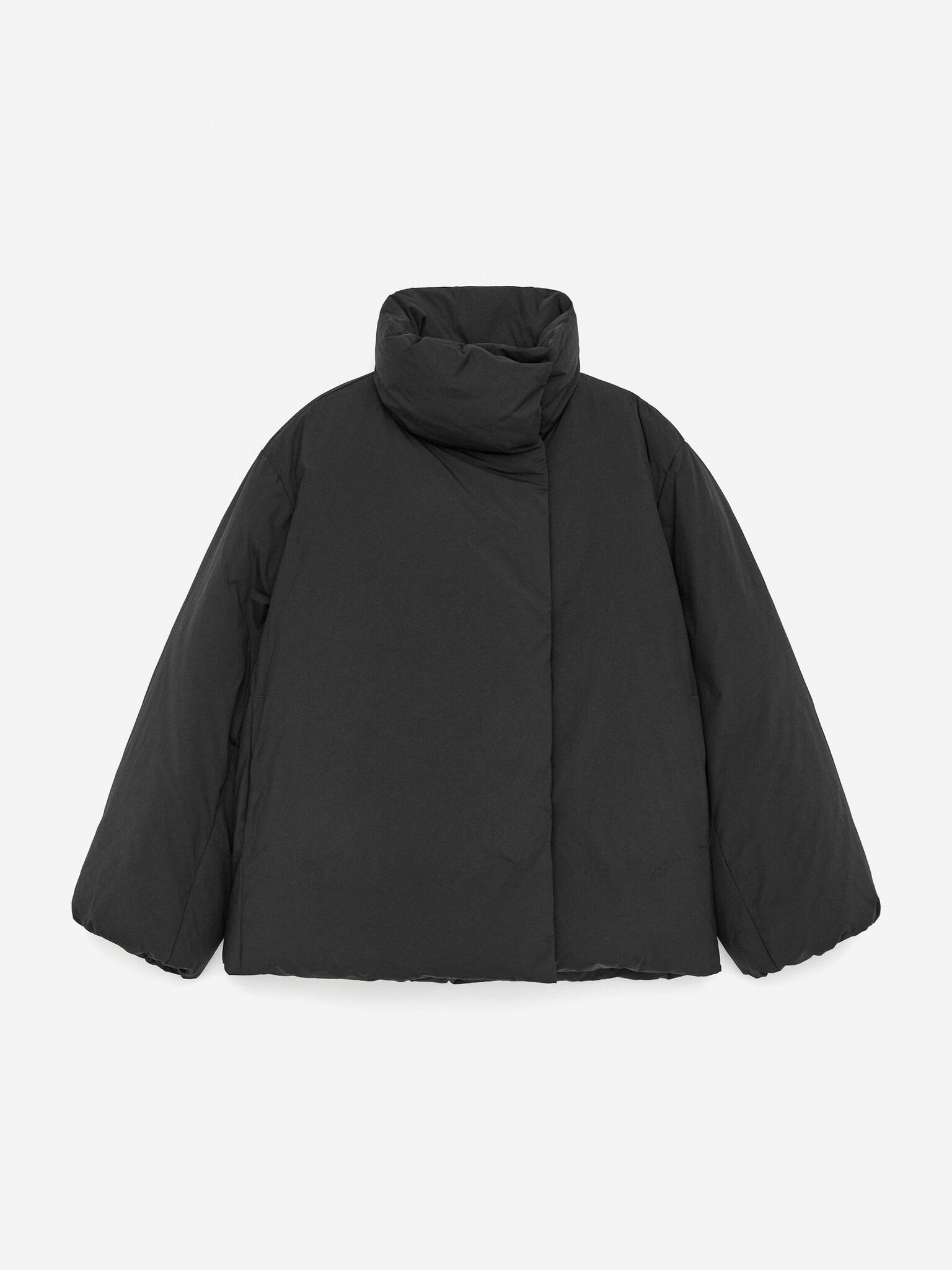 Veste à col montant Upcycled Down - Noir/Marron foncé - 2