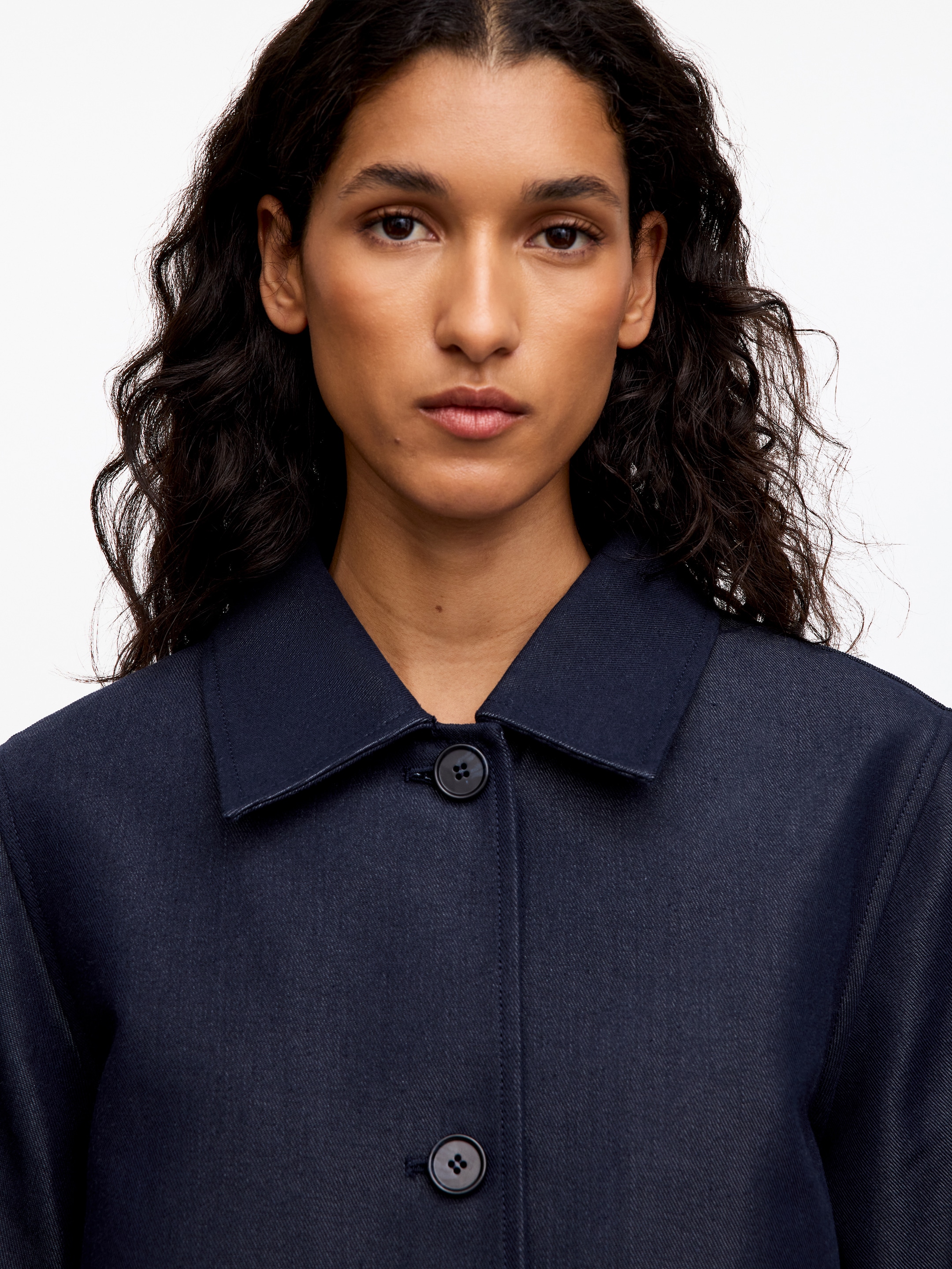 Lustrous Cotton-Blend Overshirt - Steel Blue - Regular fit - Women - StillMedia/Lookbook - 5