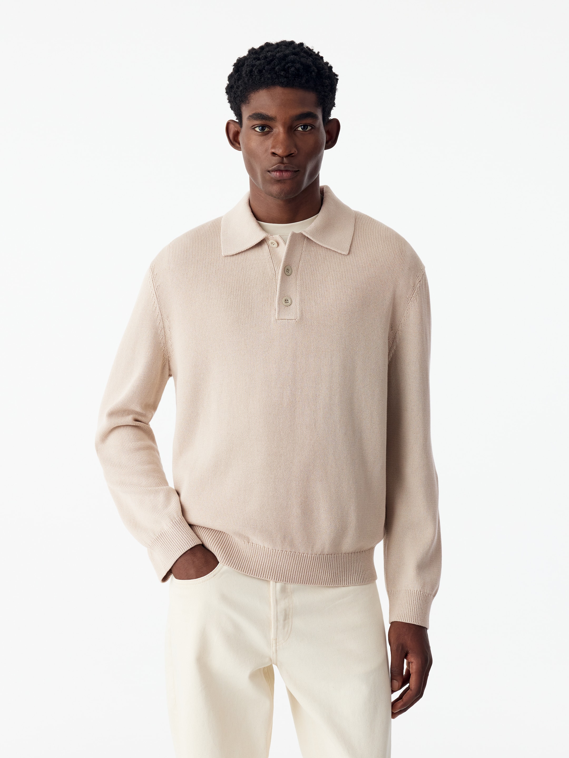 Cotton Lyocell Polo Shirt - Beige - Regular fit - men - StillMedia/Lookbook - 7