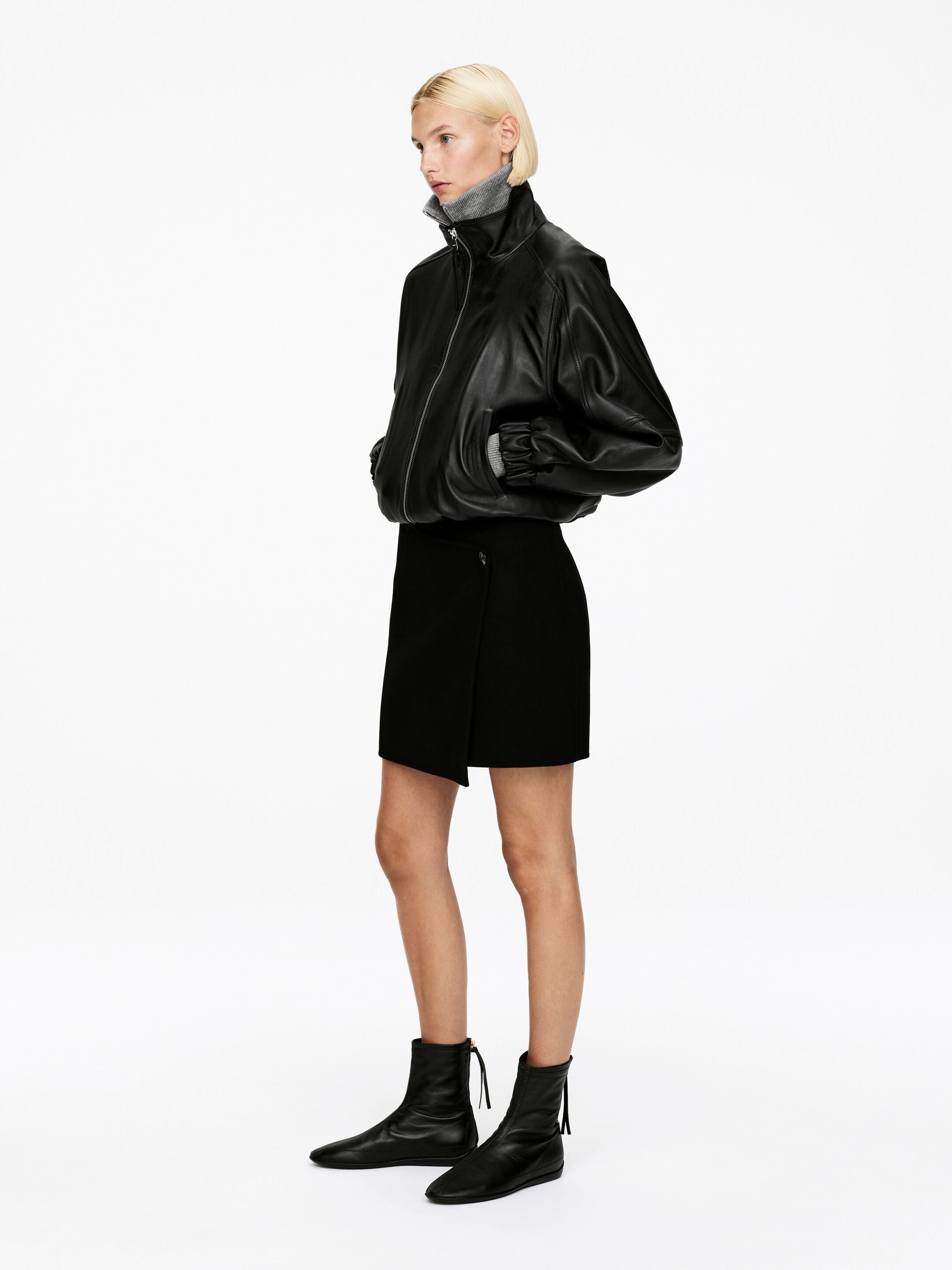 Vis større bilde: Doublé-skjørt i ullblanding - Svart - DAME | H&M NO 2