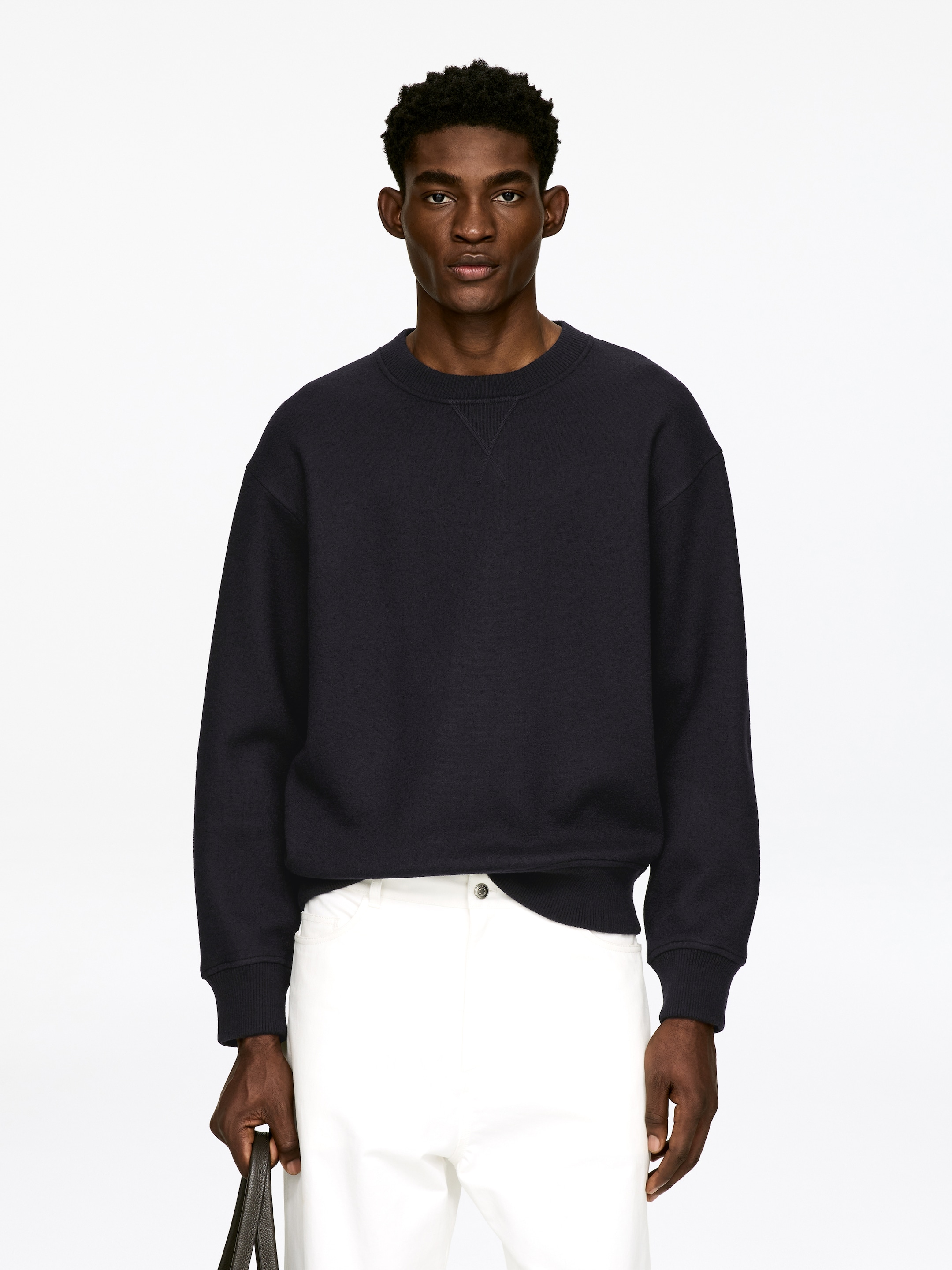 Zobraziť väčší obrázok: Mikina zo zmesi vlny - Dark Blue - MUŽI | H&M SK 1