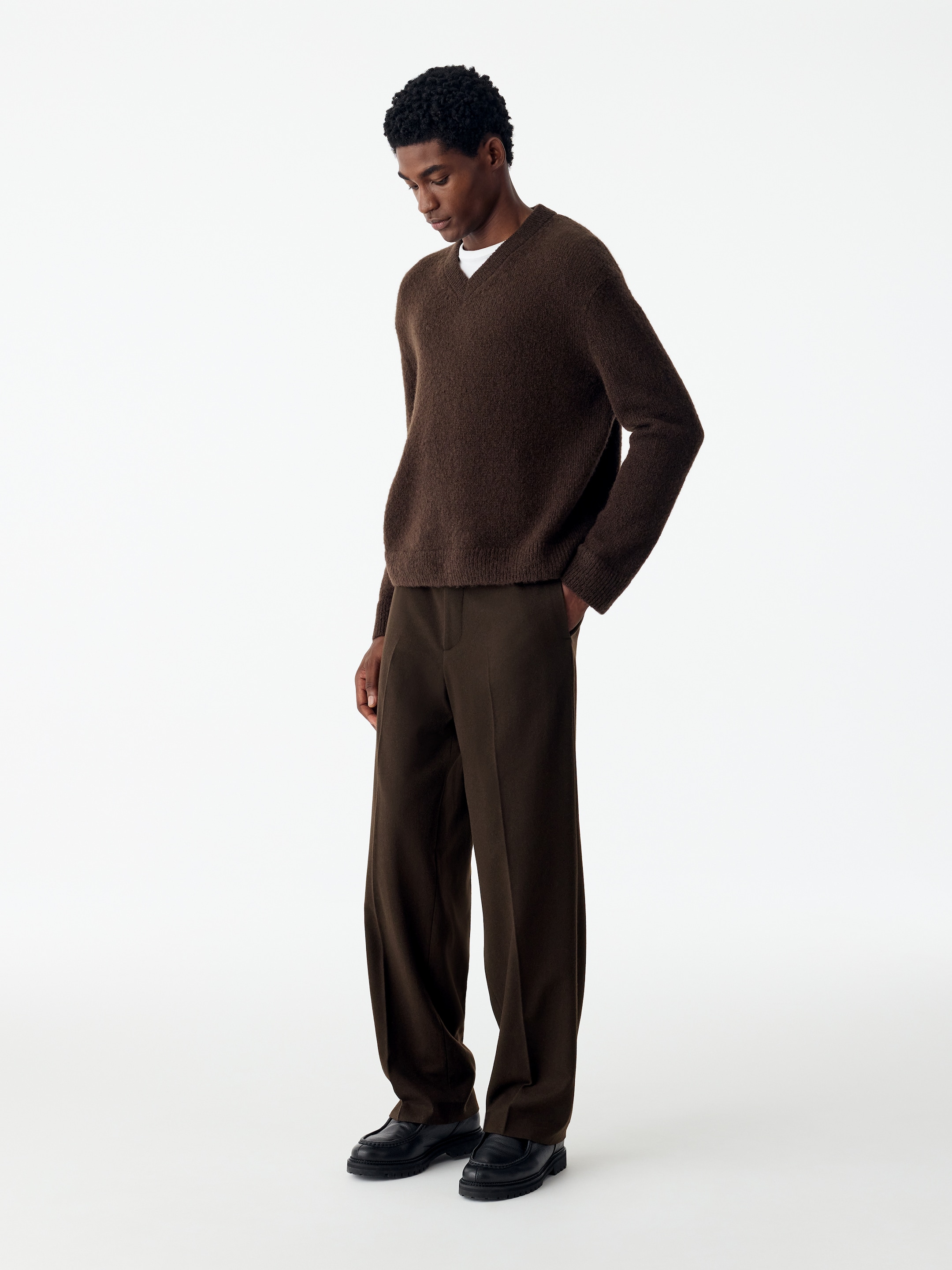 Weite Flanellhose - Braun - Loose Fit - men - StillMedia/Lookbook - 3
