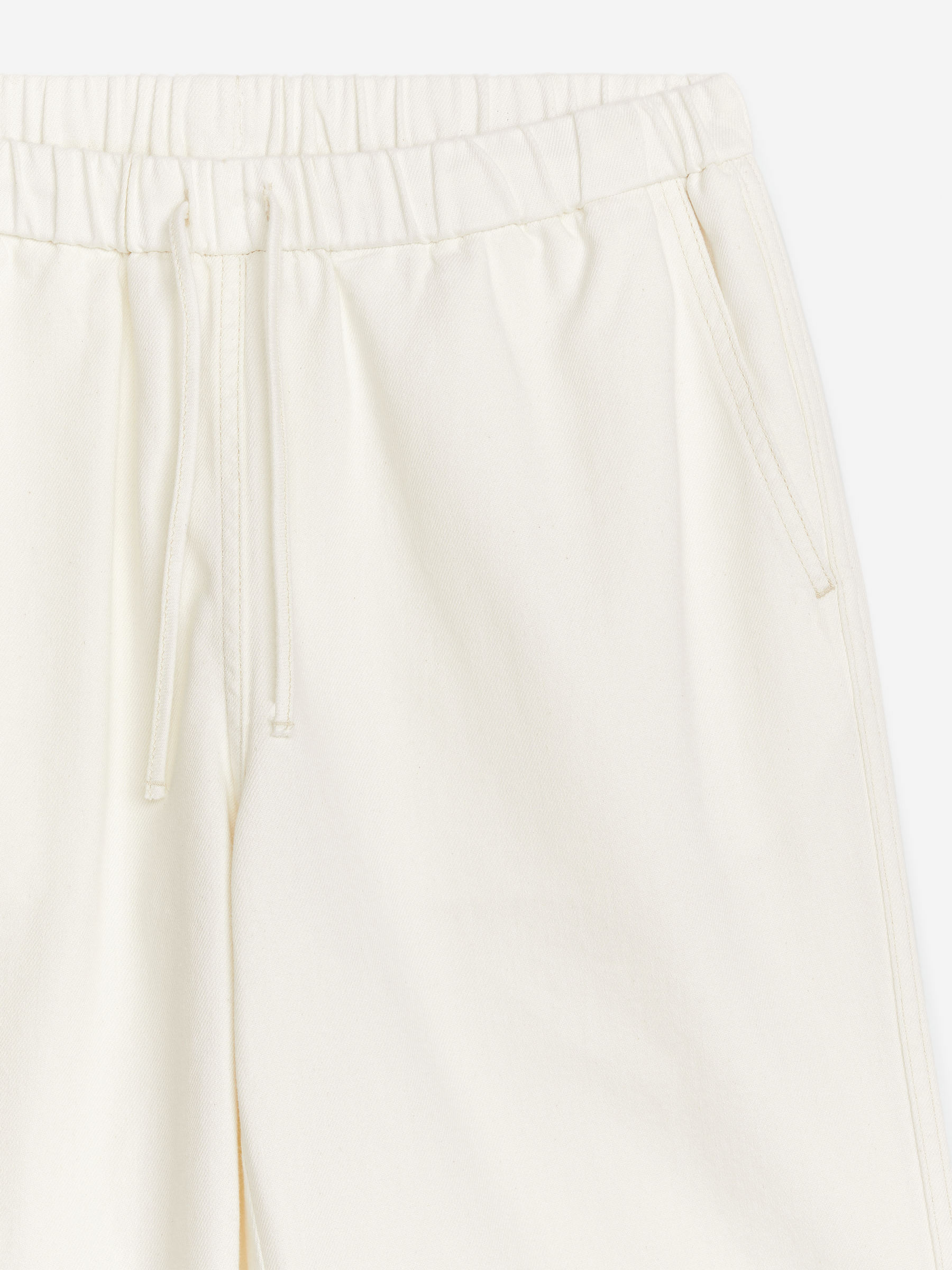 Drawstring Denim Trousers - White - Relaxed fit - Women - StillMedia/DescriptiveDetail - 2