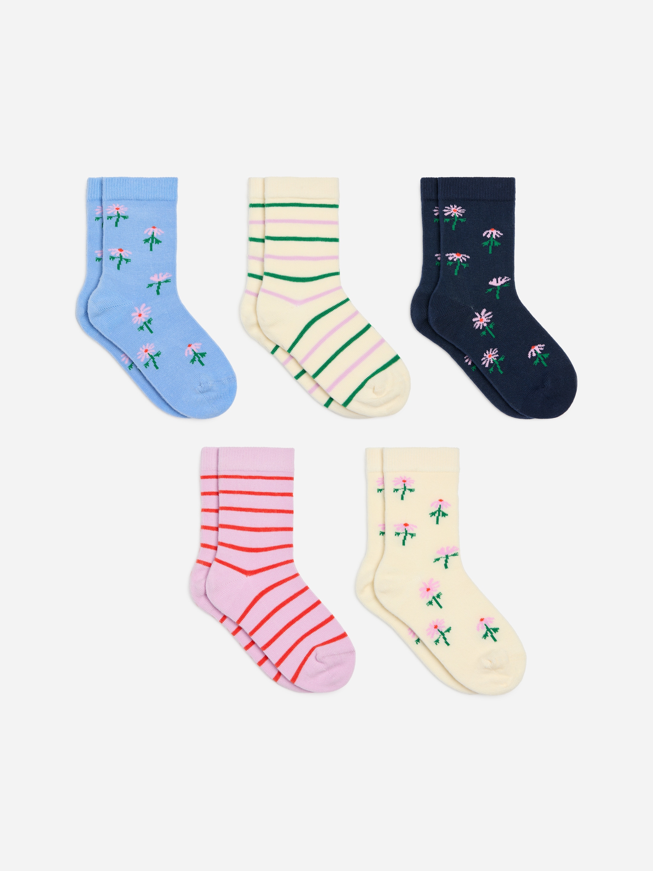Lot de 5 paires de chaussettes en coton-White-20151
