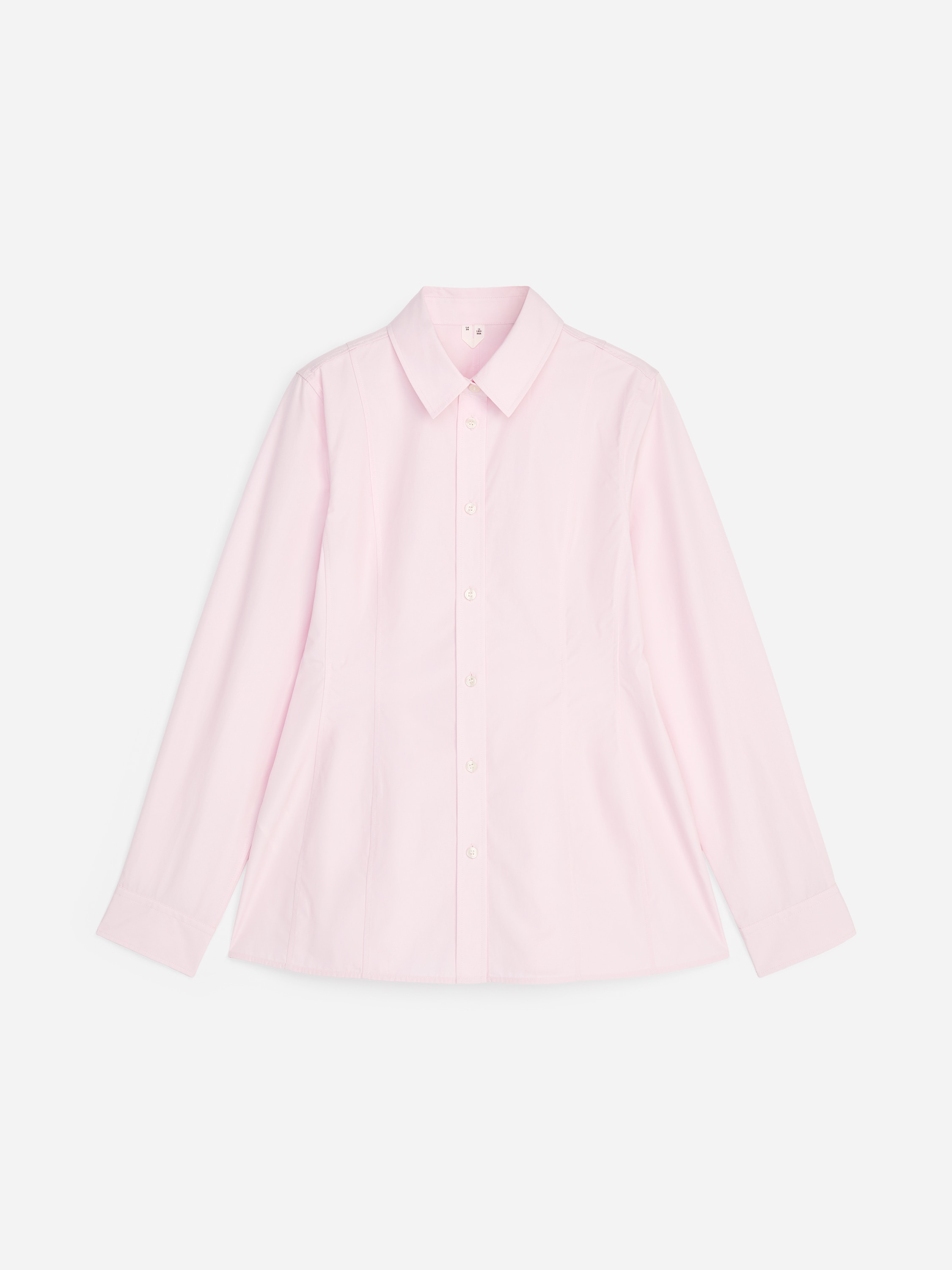 Chemise cintrée en popeline de coton - Rose clair