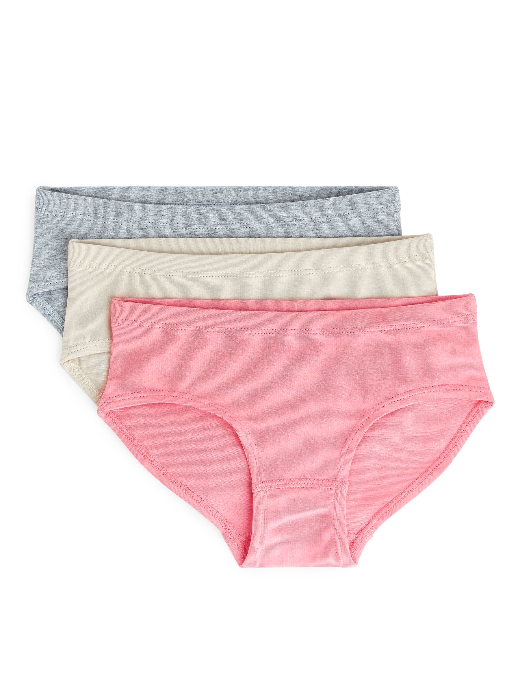 Majtki z bawełnianego dżerseju - Pink/Off-White/Grey Melange - Fason normalny - Children - StillMedia/DescriptiveStillLife - 1