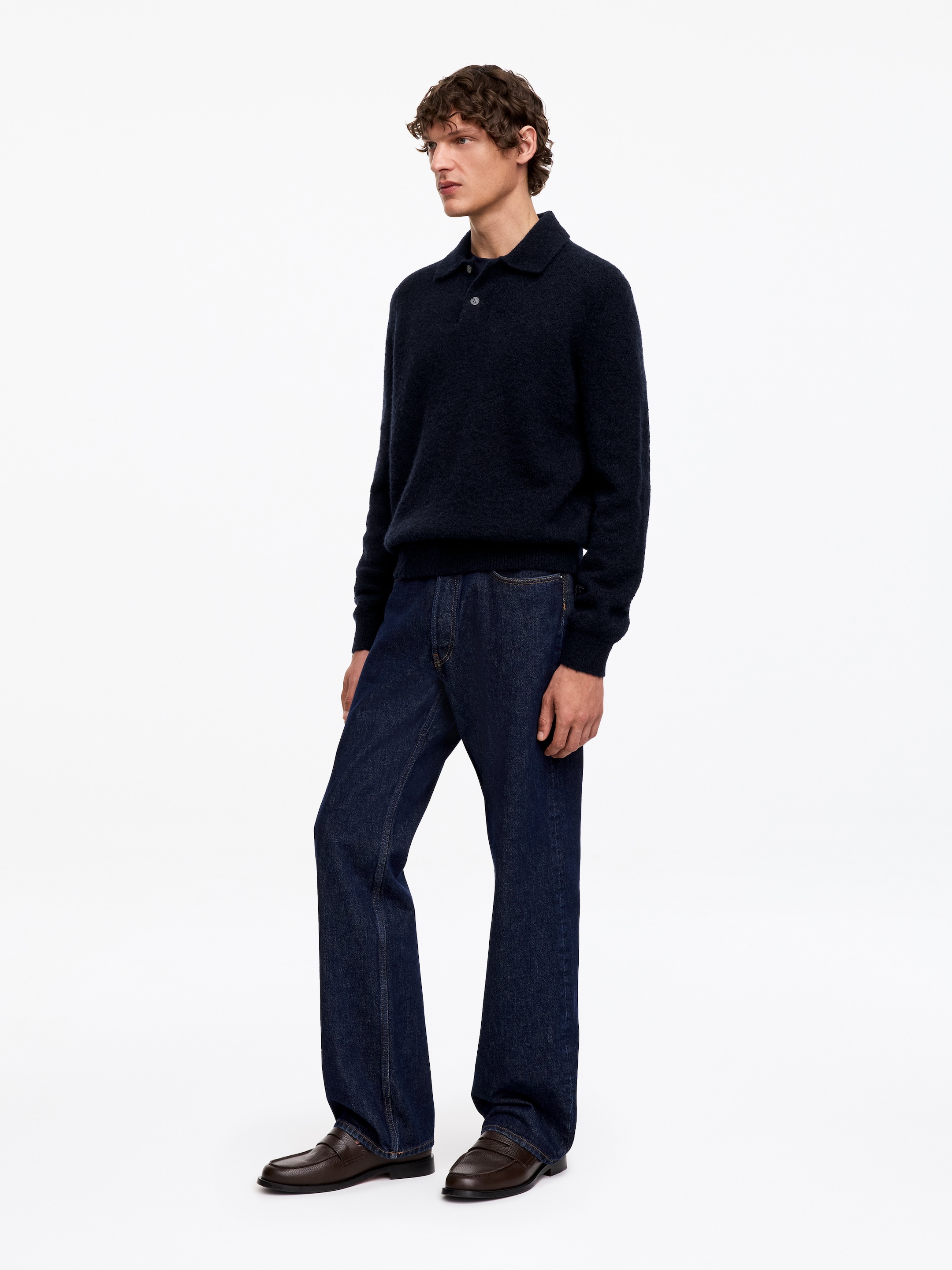 Knitted Wool Blend Polo Shirt - Dark Blue - Relaxed fit - men - StillMedia/Lookbook - 3