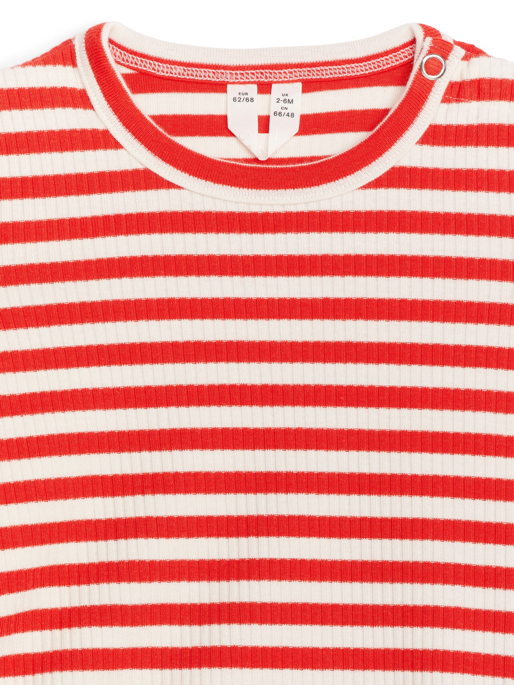 Short-Sleeved Cotton Bodysuit - Czerwony/Złamana biel - Wąski fason - Children - StillMedia/DescriptiveDetail - 3