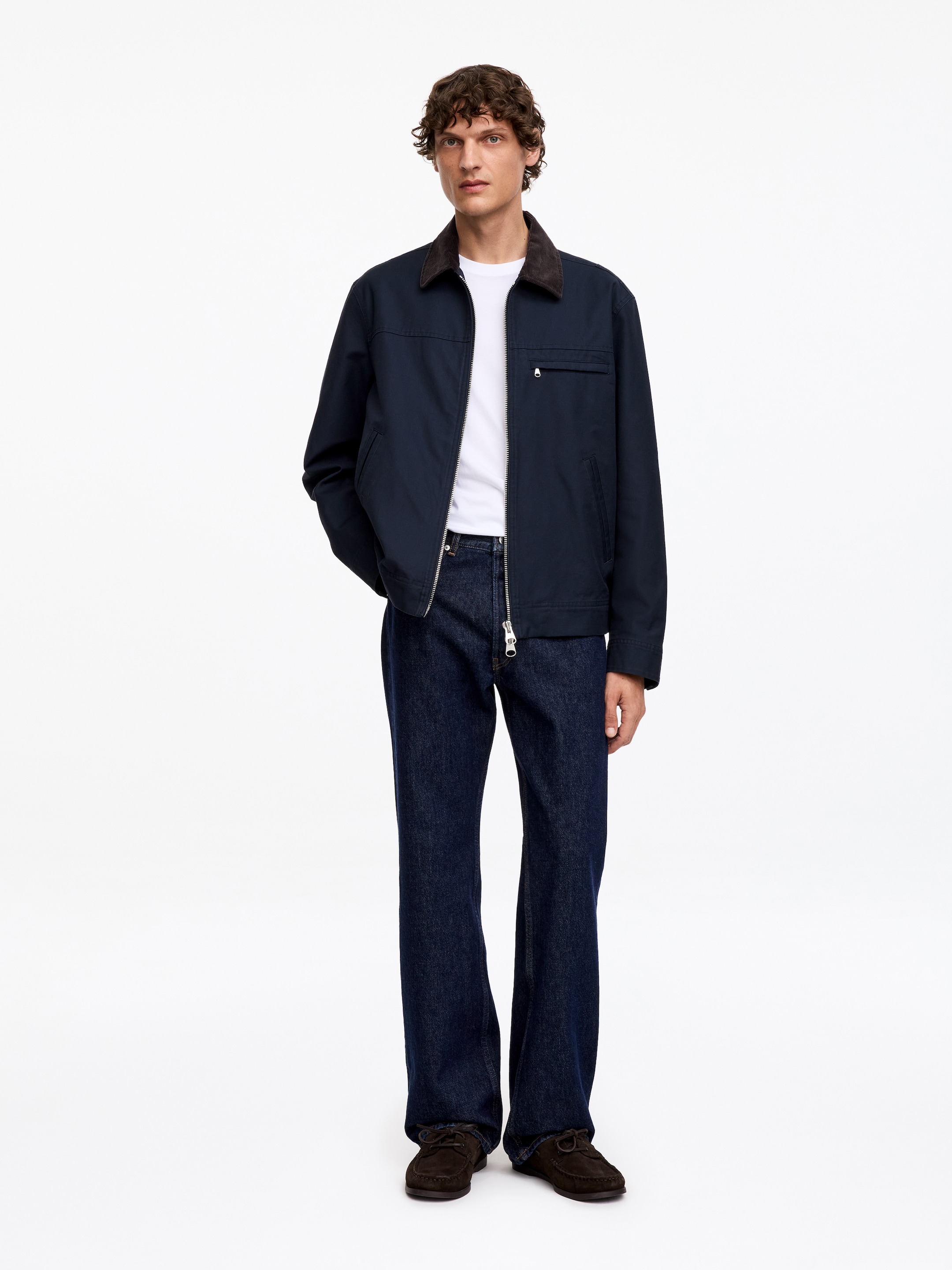 Cotton Canvas Jacket-Blue-17831