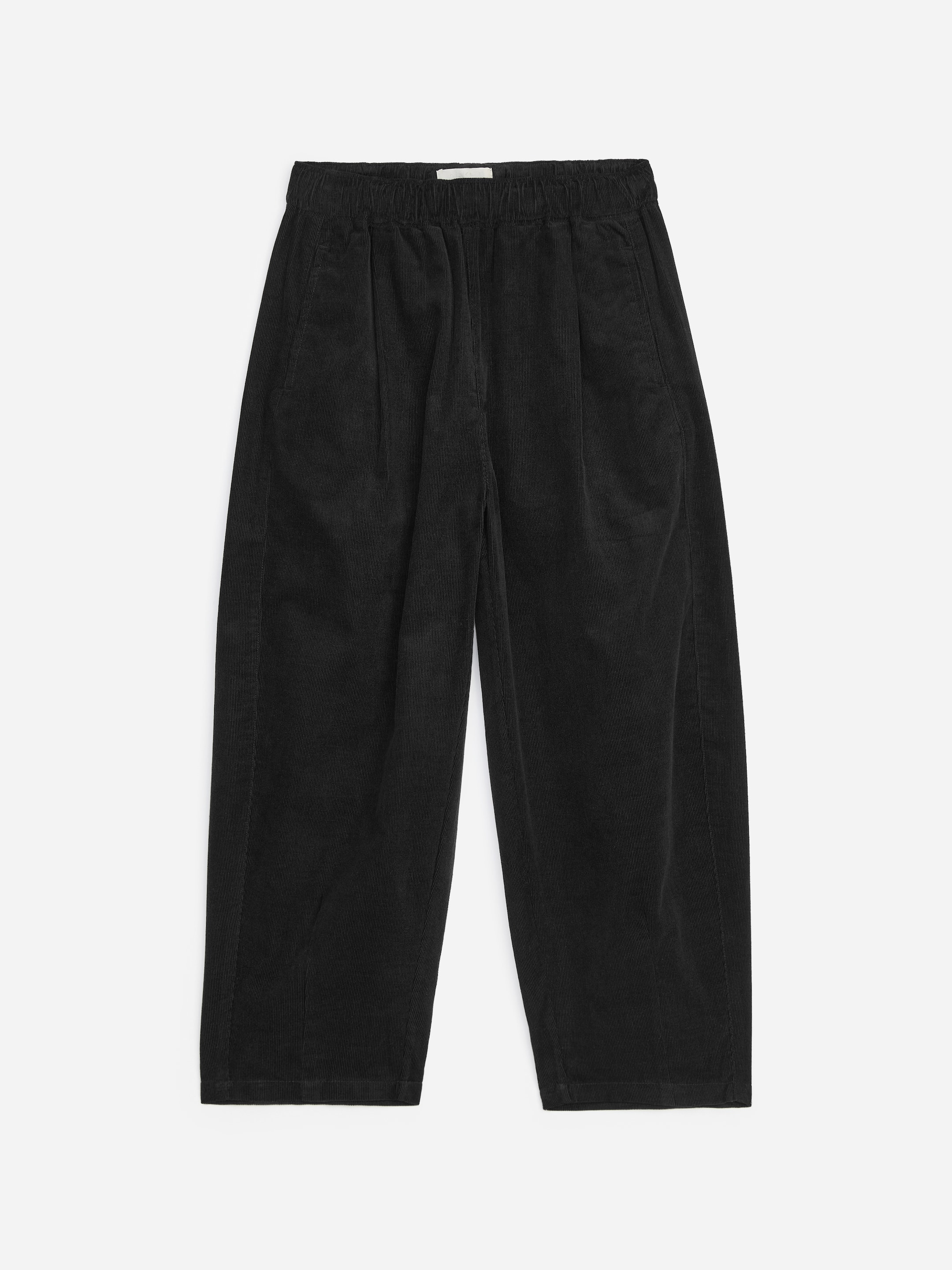 Corduroy Balloon Trousers-Black-20749