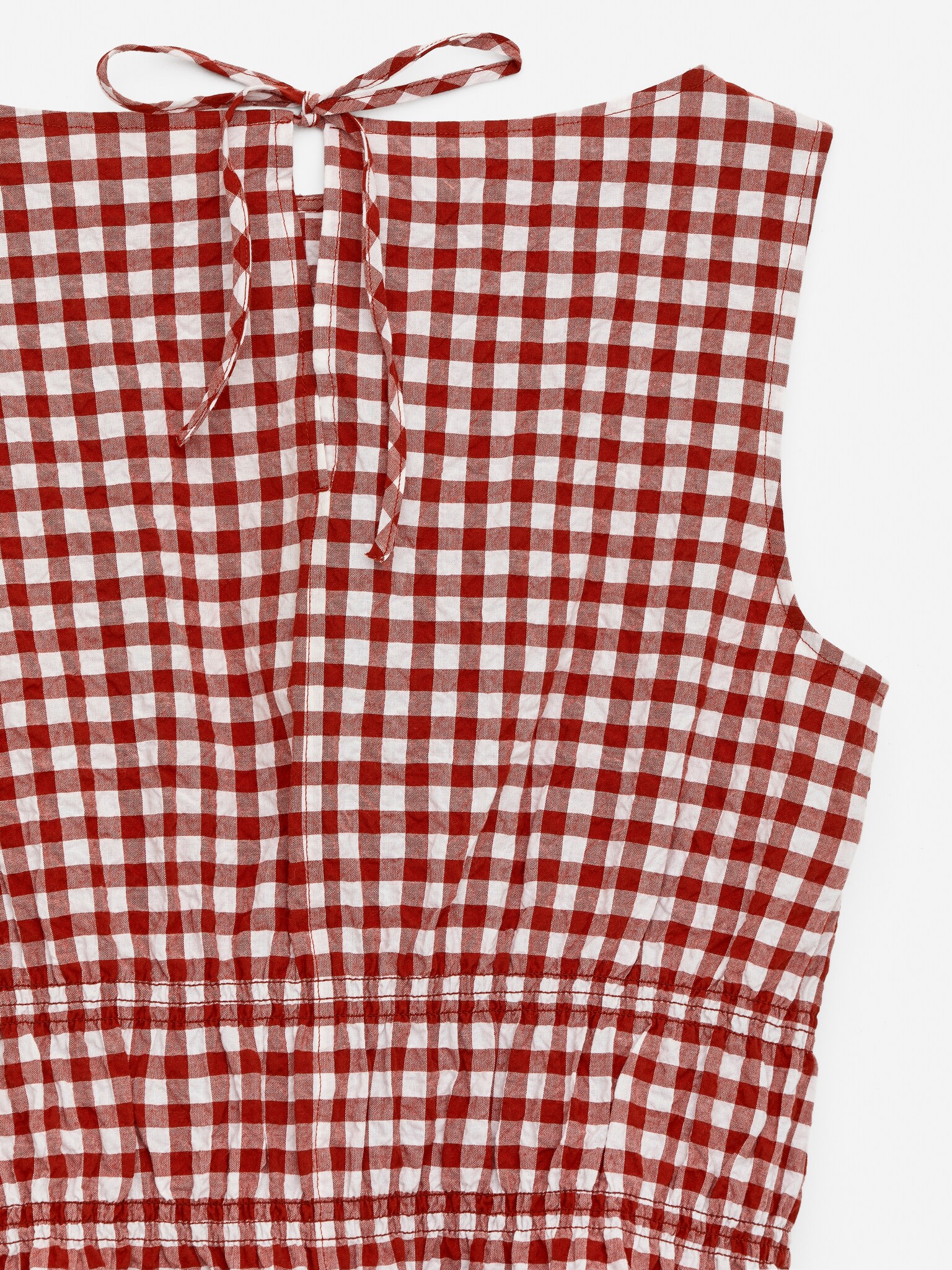 Top seersucker con fruncido - Óxido/blanco - 2