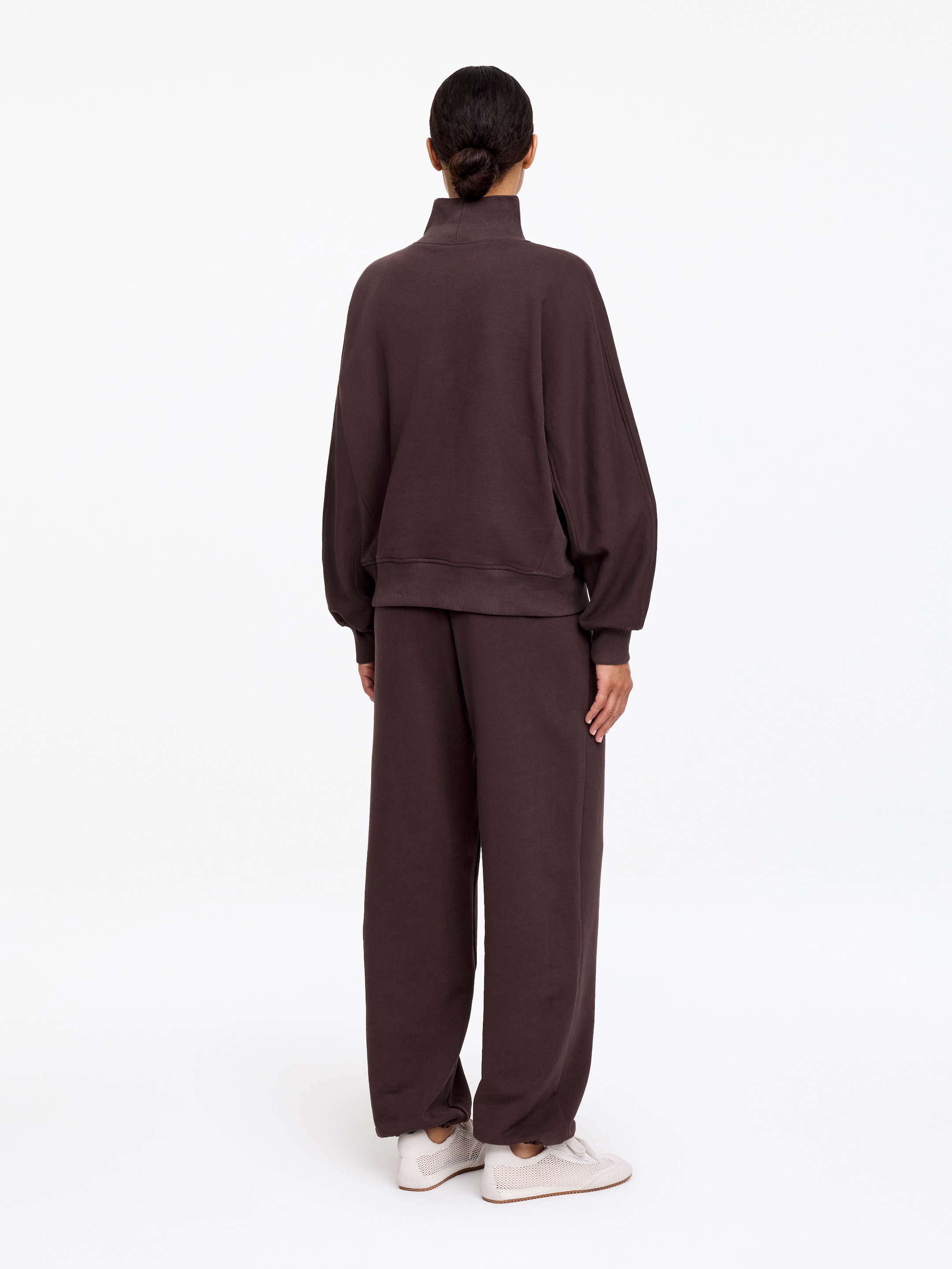 Bluza frotté z golfem - Brązowy - Fason swobodny - Women - StillMedia/Lookbook - 6
