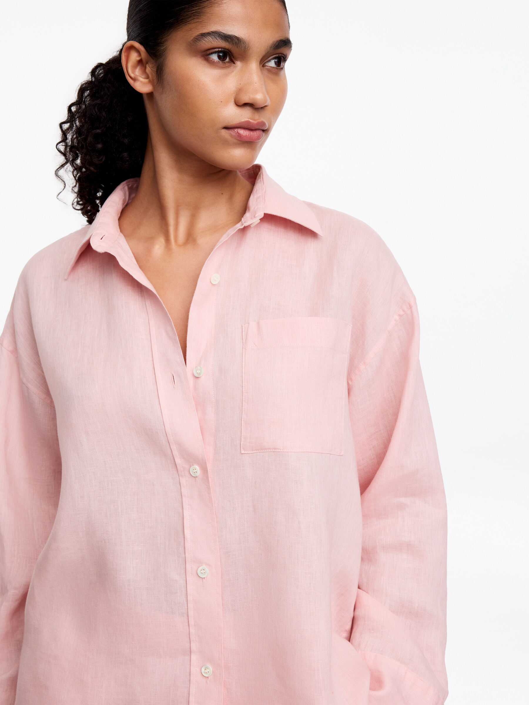 Chemise en lin - Rose poudré - Regular fit - Femme - StillMedia/Lookbook - 2