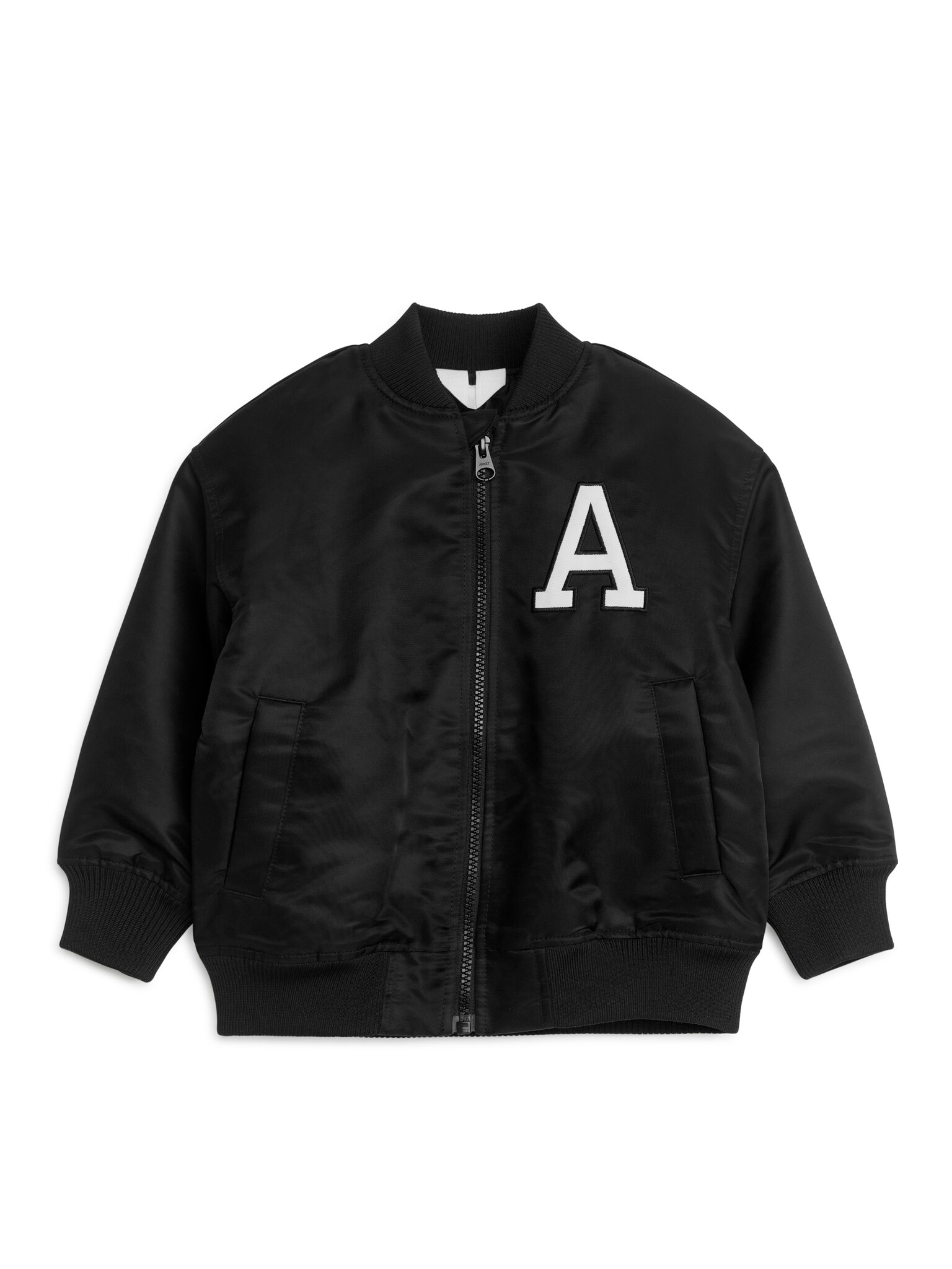 Watowana nylonowa kurtka - Czarny