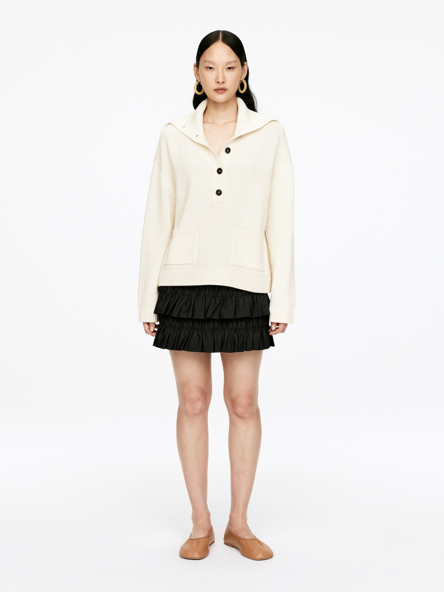 Minifalda de volantes - Negro