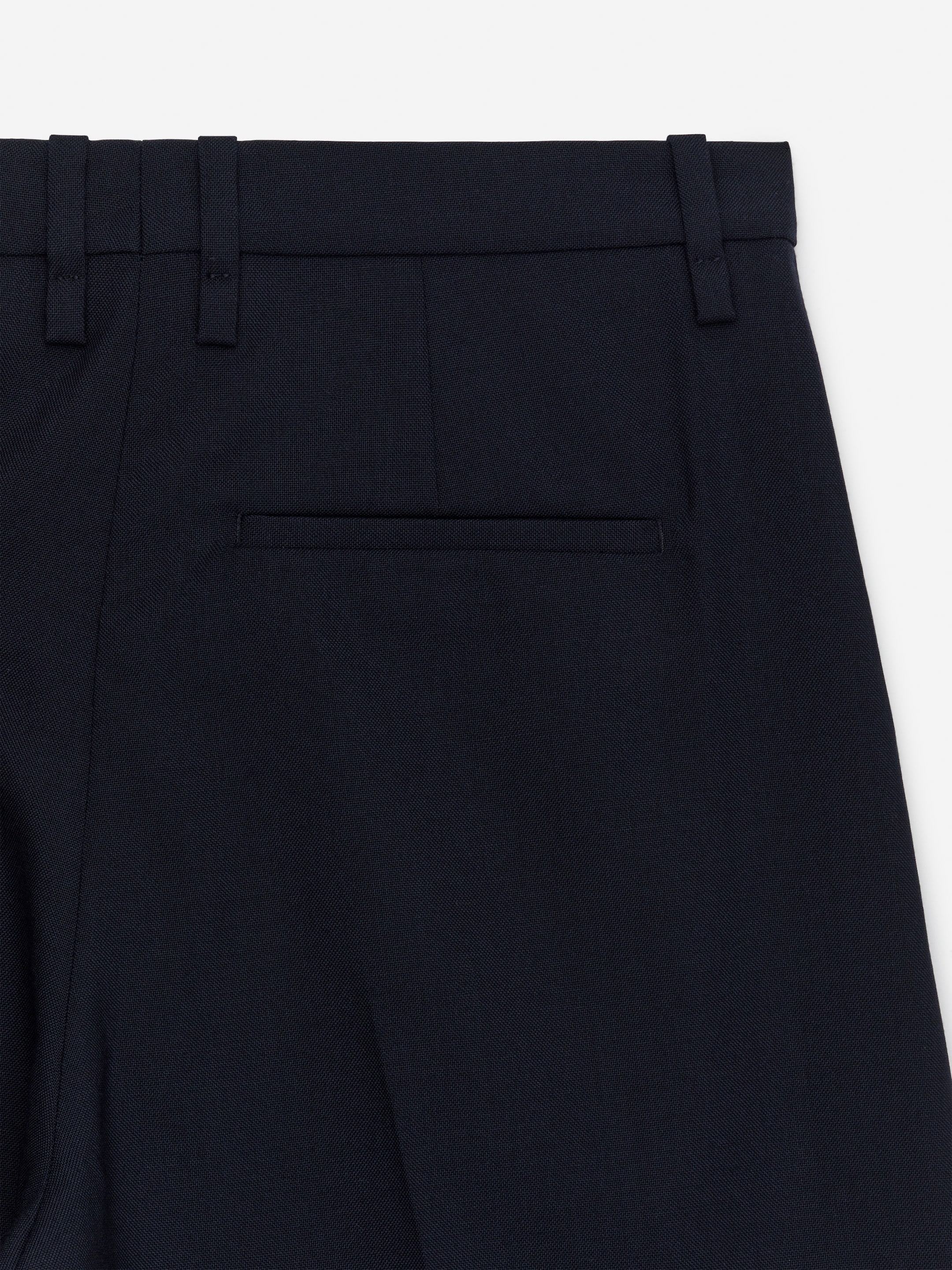 Hopsack Wool Trousers - Dark Blue - Relaxed fit - Women - StillMedia/DescriptiveDetail - 1