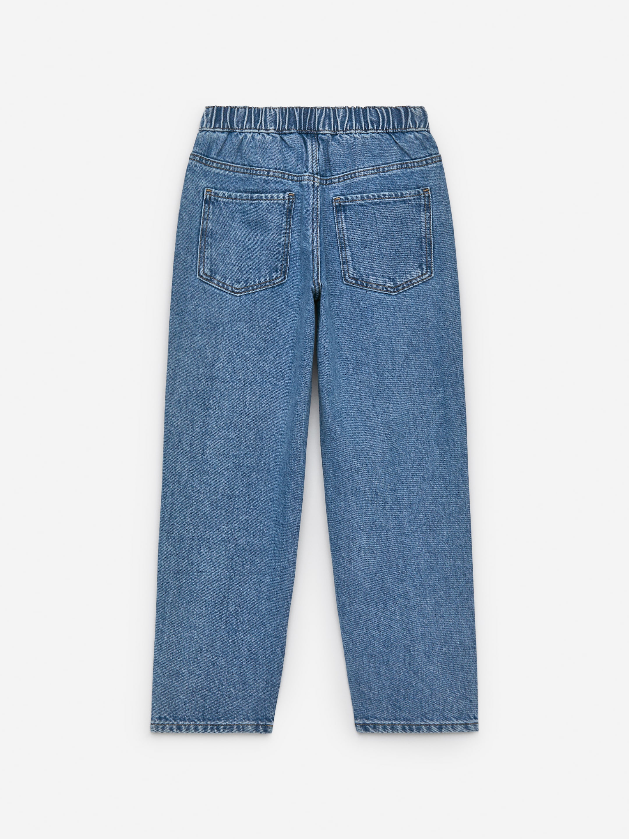 Pull-On Denim Trousers - Mid Blue - Relaxed fit - Children - StillMedia/DescriptiveStillLife - 1