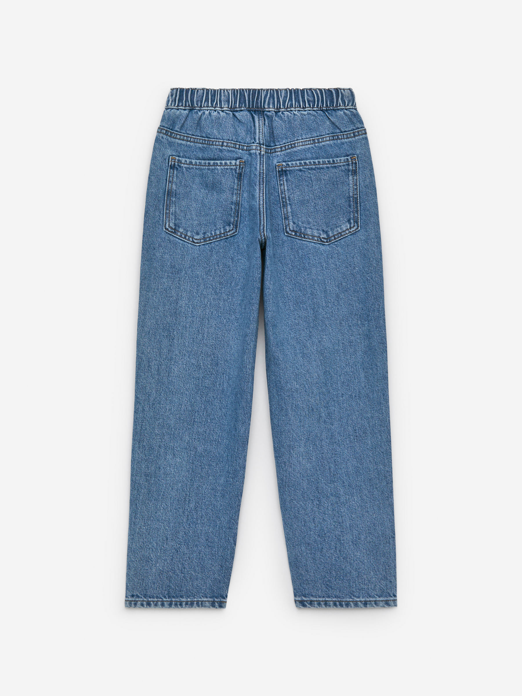 Pull-On Denim Trousers - Mid Blue - Relaxed fit - Children - StillMedia/DescriptiveStillLife - 1