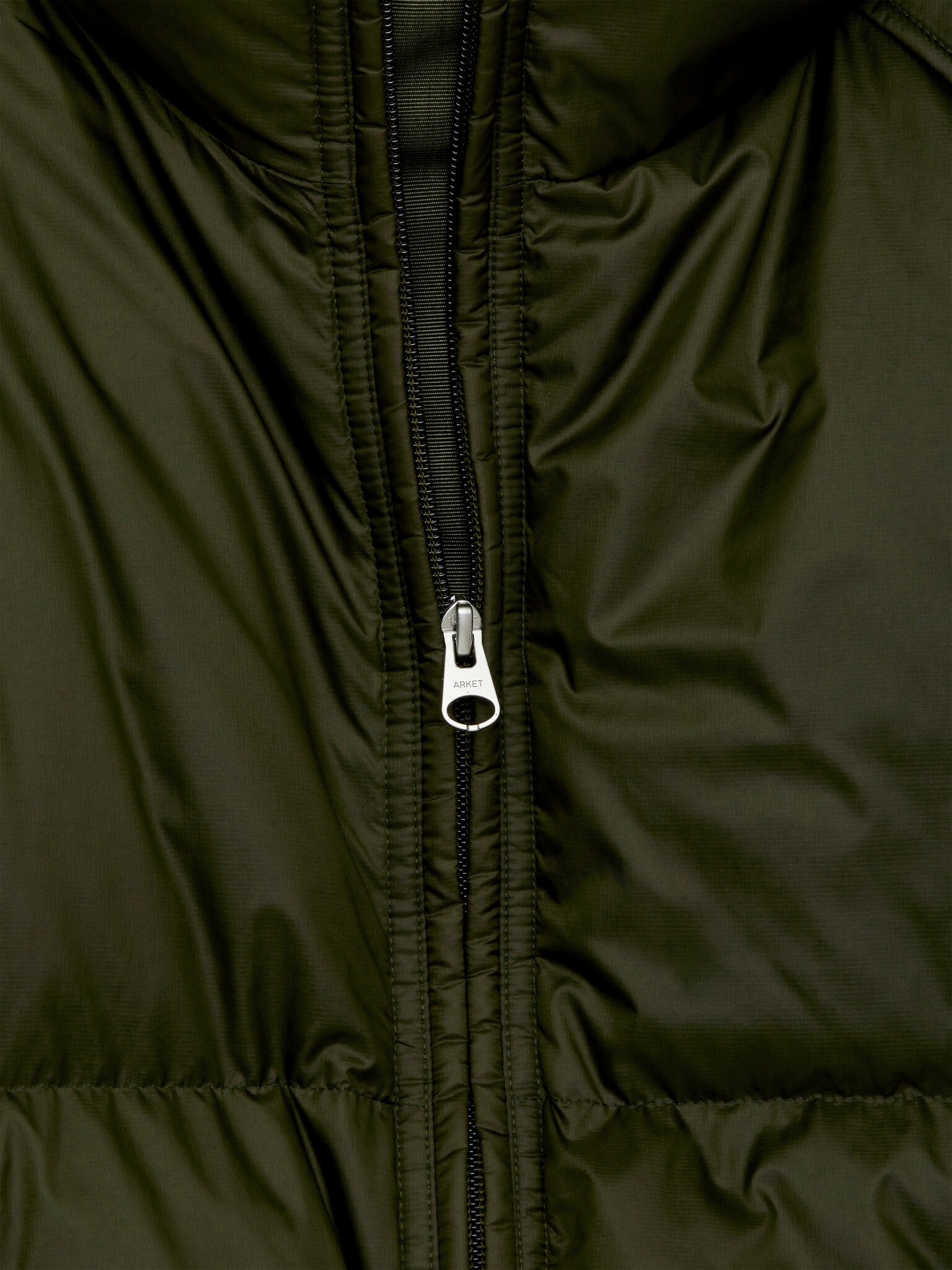Upcycled Down Puffer Jacket - Vert foncé/Marron foncé - 7